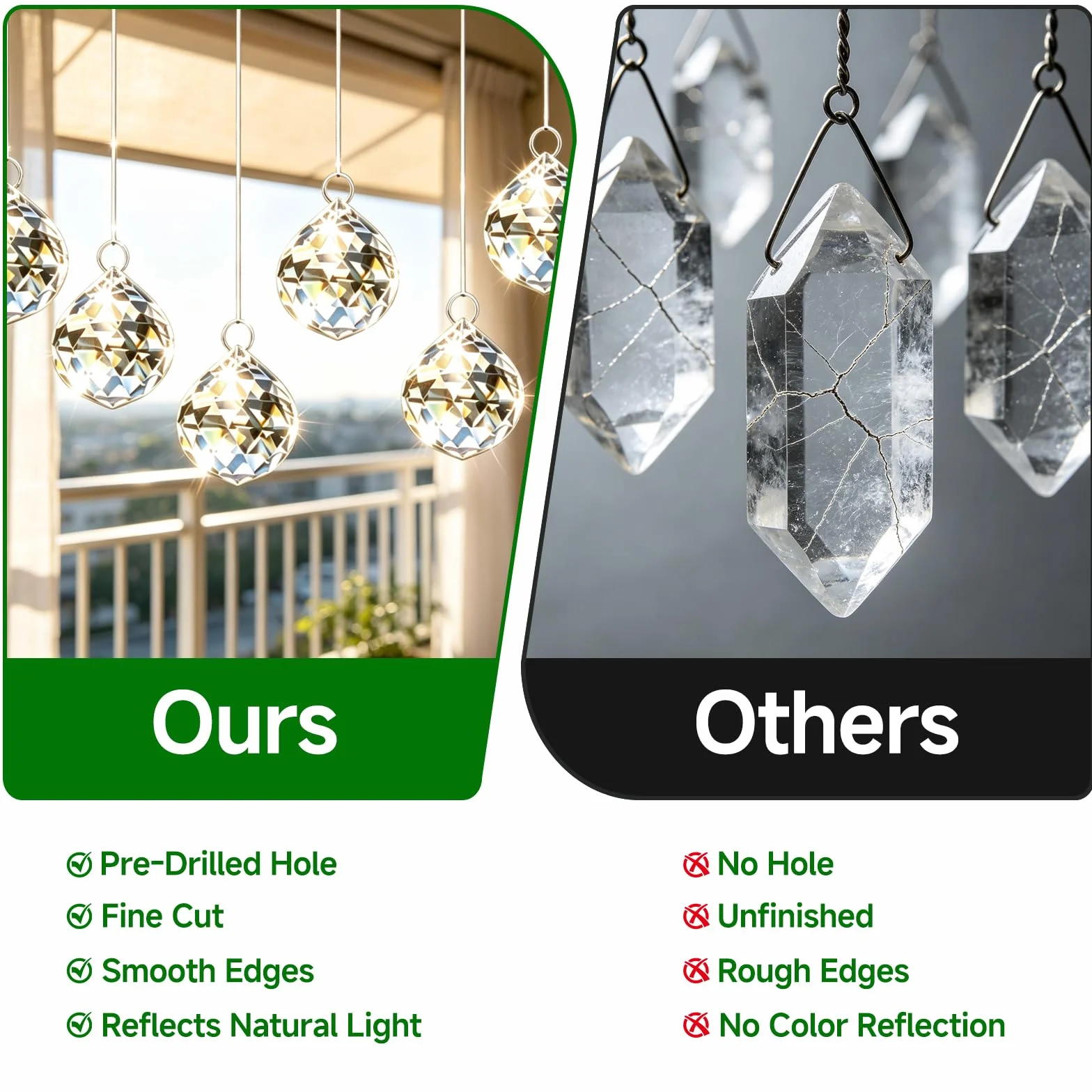 Atrapasol Cristal Prisma Bola Cristal 30 mm Colgar Vidrio Transparente Decoración Ventana Boda Jardín Hogar Lámpara DIY 10 Piezas
