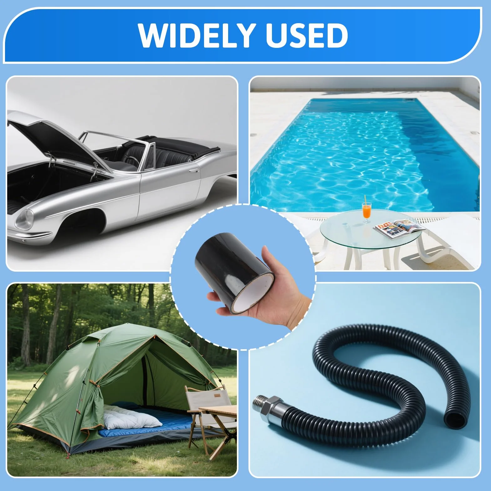 Cinta Impermeable Autoadhesiva PVC 1.5m Agua Stop para Reparación de Tuberías
