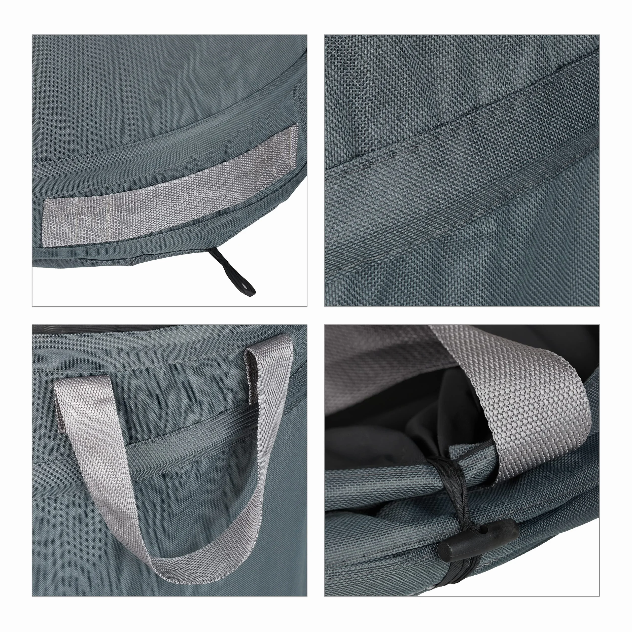 Relaxdays Bolsas Jardín Auto-desplegables PopUp 120L Impermeable UV Gris Set2