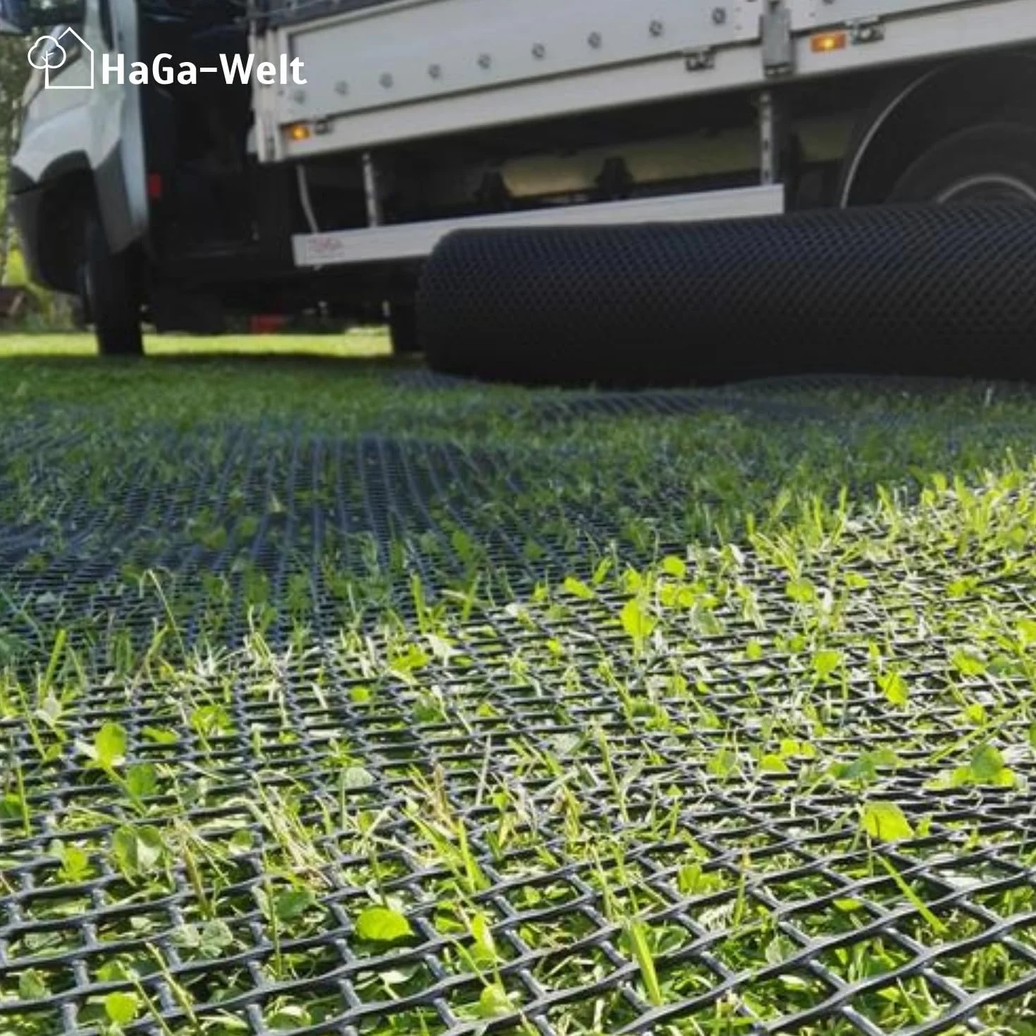 HaGa Rejilla protectora para césped 1,3 m x 10 m plástico transitable jardín