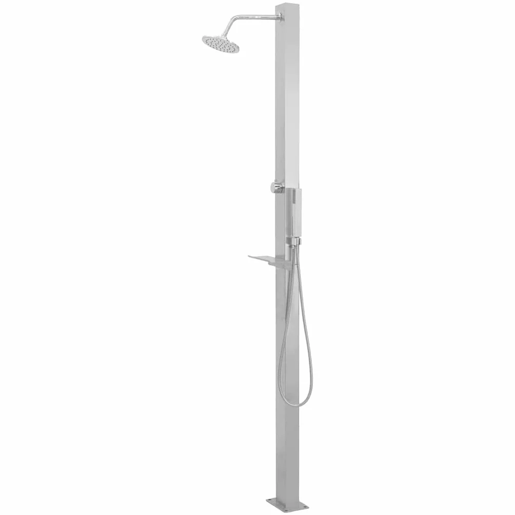 vidaXL Ducha Exterior Portátil Metal Acero Inoxidable Camping Jardín