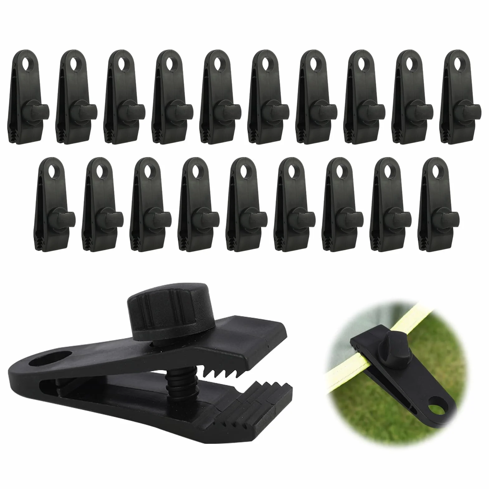 Sujeciones resistentes para lona antiviento con cierre de pinzas de cocodrilo 20 PCS