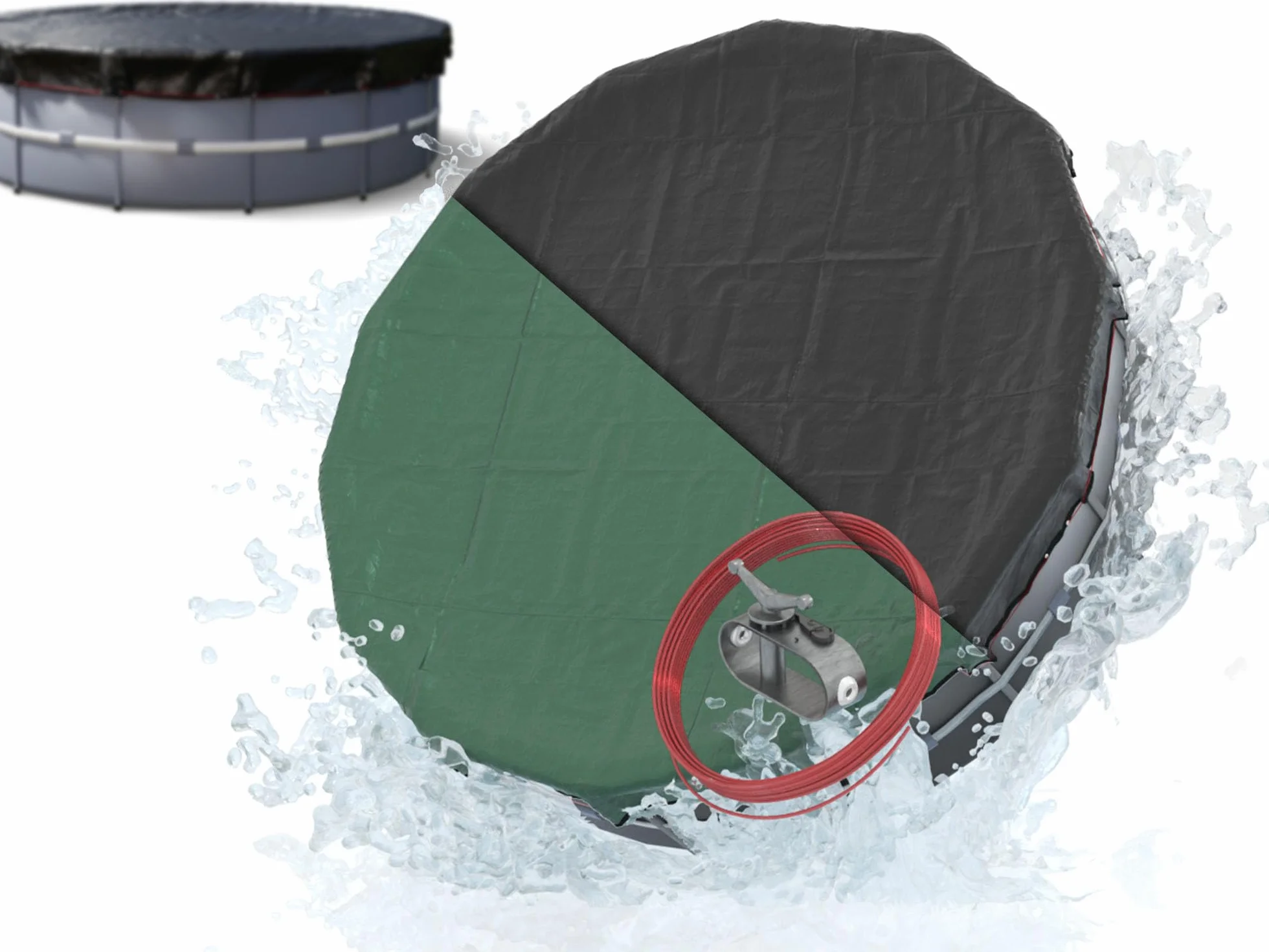 Planenfux® Cobertor de Invierno Redondo para Piscinas Ø 366 cm PE 200g/m² UV-Resistente Lona Solar