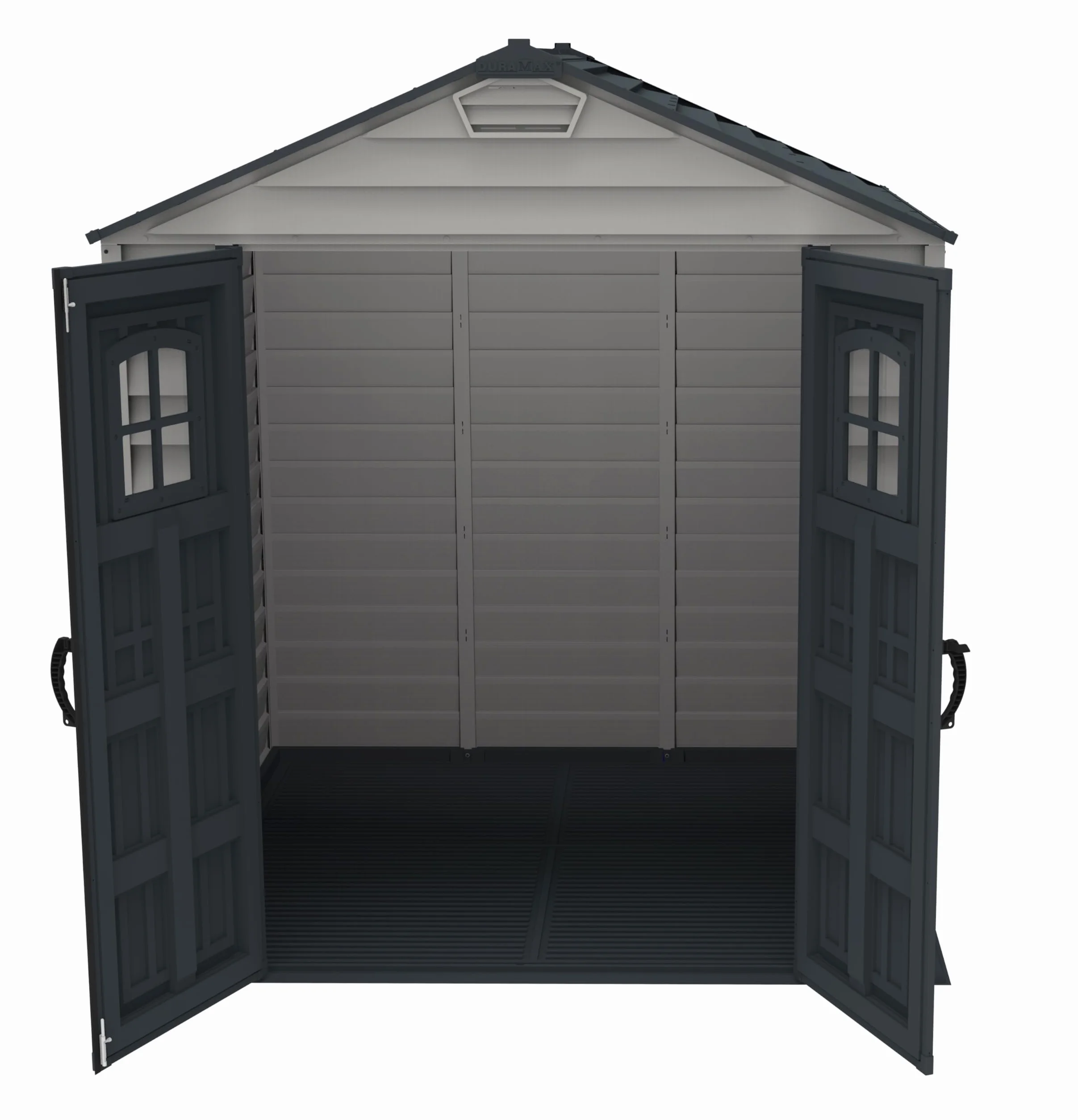 STOREMAX PLUS 7X7 Duramax caseta cobertizo jardín resina PVC gris antracita 2.1x2.1x2.3m suelo