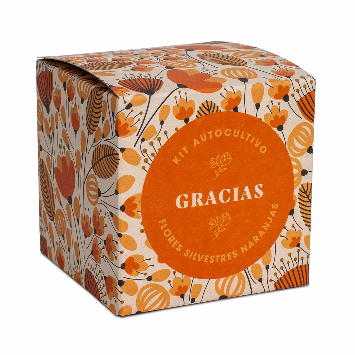 Díselo con Flores Gracias Kit Autocultivo Flores Silvestres Naranjas Regalo Original Artesano Emocional Caléndula Pimpinela Escarlata Clavel Moro