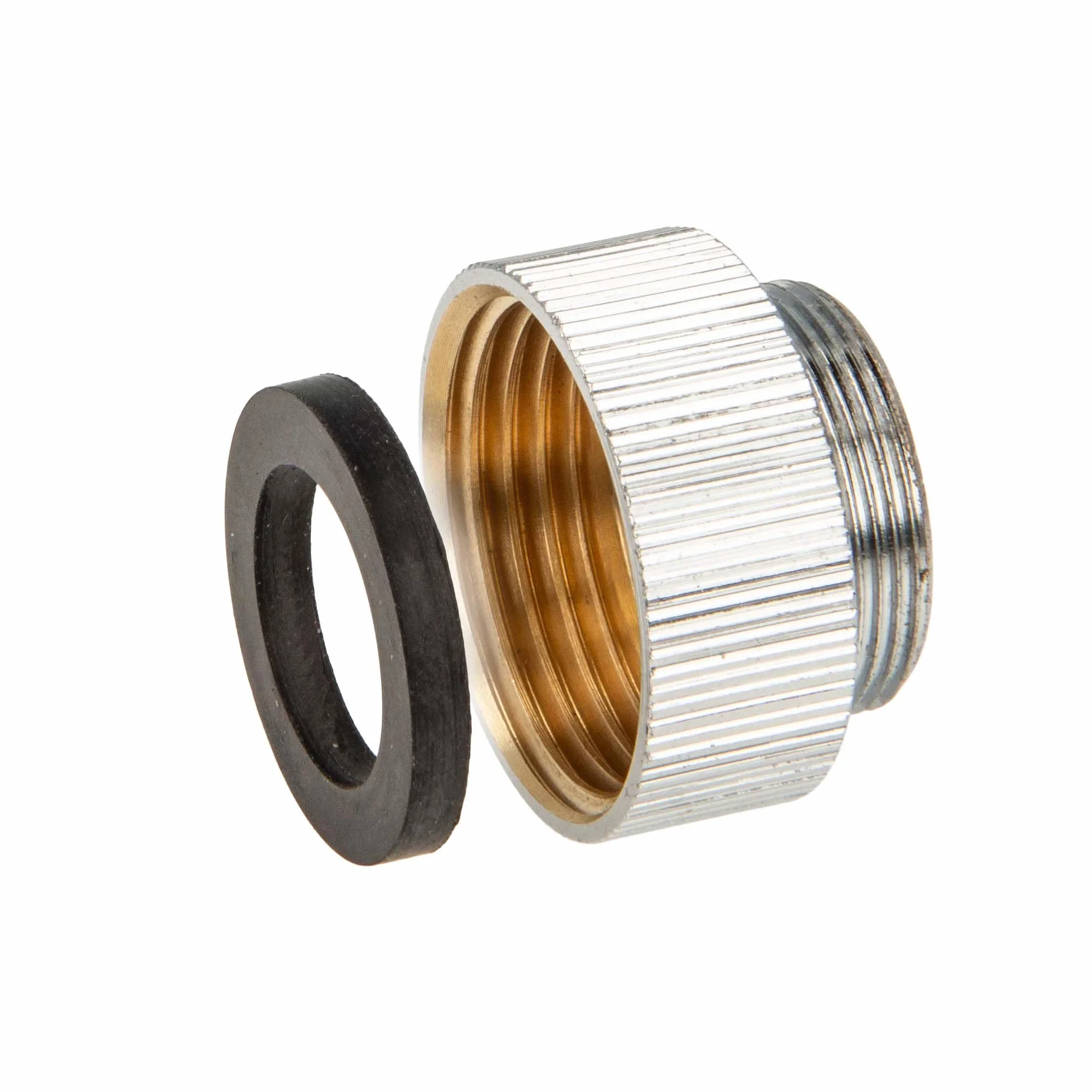 tecuro Pieza de Transición Adaptador de Receptáculo para Boquillas de Grifo AG M 22 x 1 a 1,9 cm Rosca Femenina de Latón Cromado