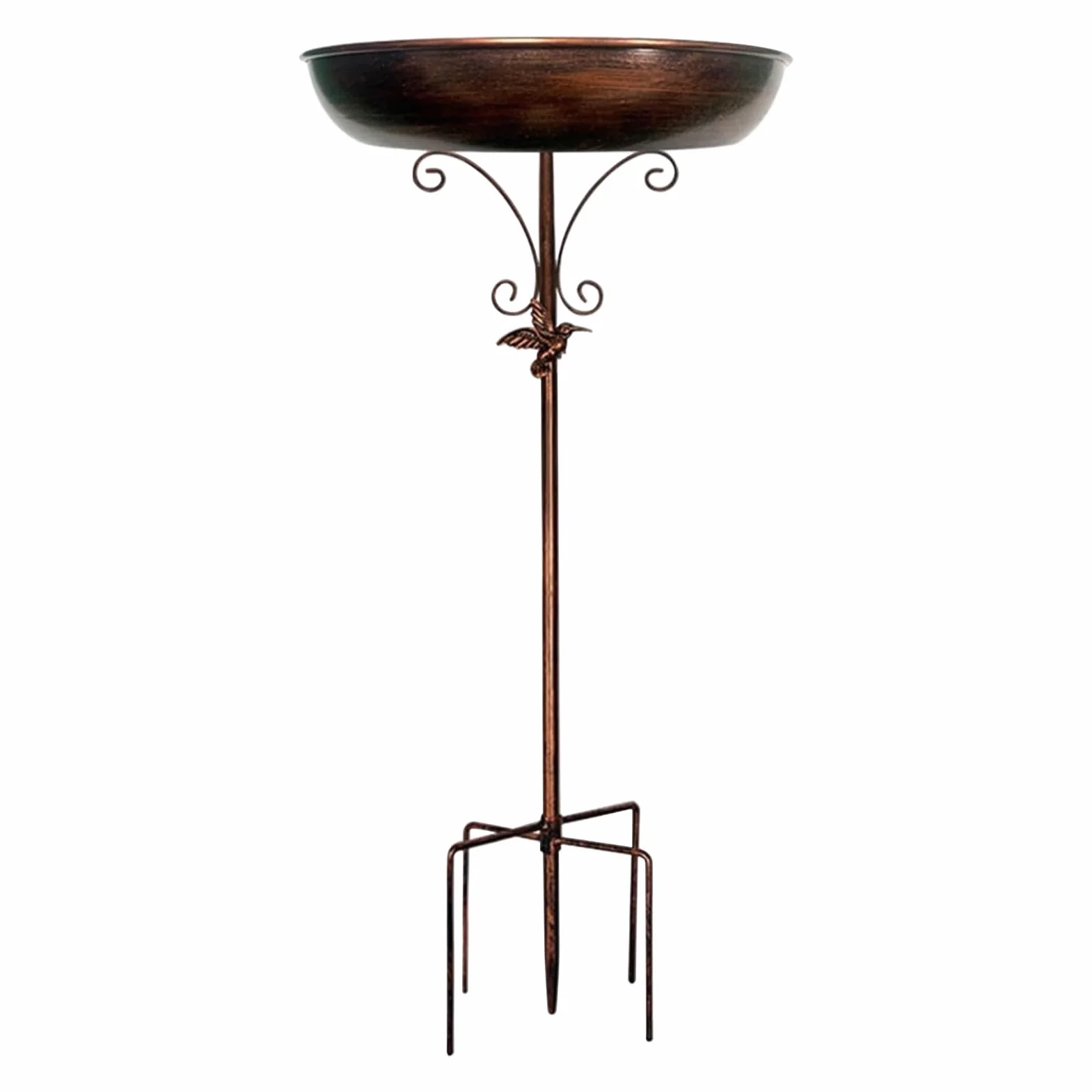 Teksome Bebedero para Aves Exterior, Metal con Soporte Decorativo para Jardín
