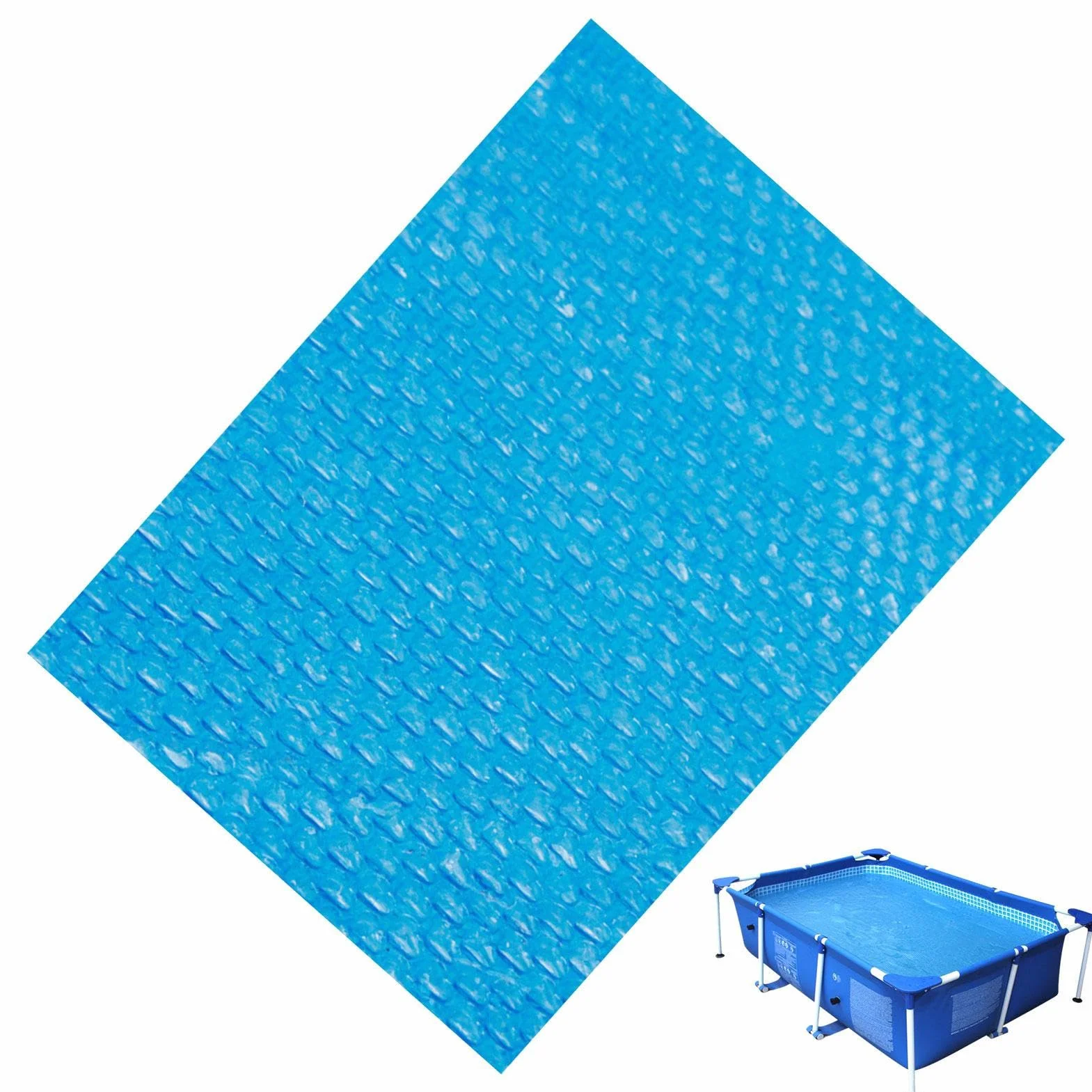 Cobertor Solar Piscina 260x170cm Plástico Burbujas Cubierta Solar Rectangular Redonda Impermeable