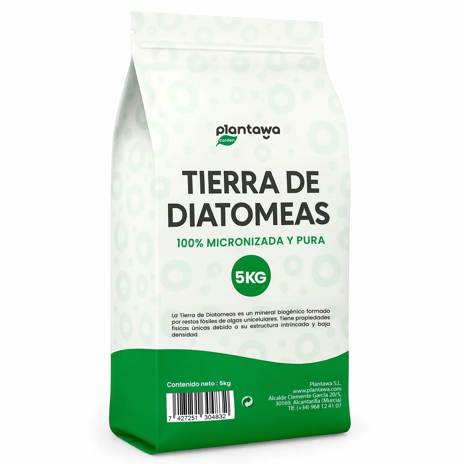 PLANTAWA Tierra de Diatomeas 5 kg Polvo Ultrafino Alta Pureza Materia Prima Natural