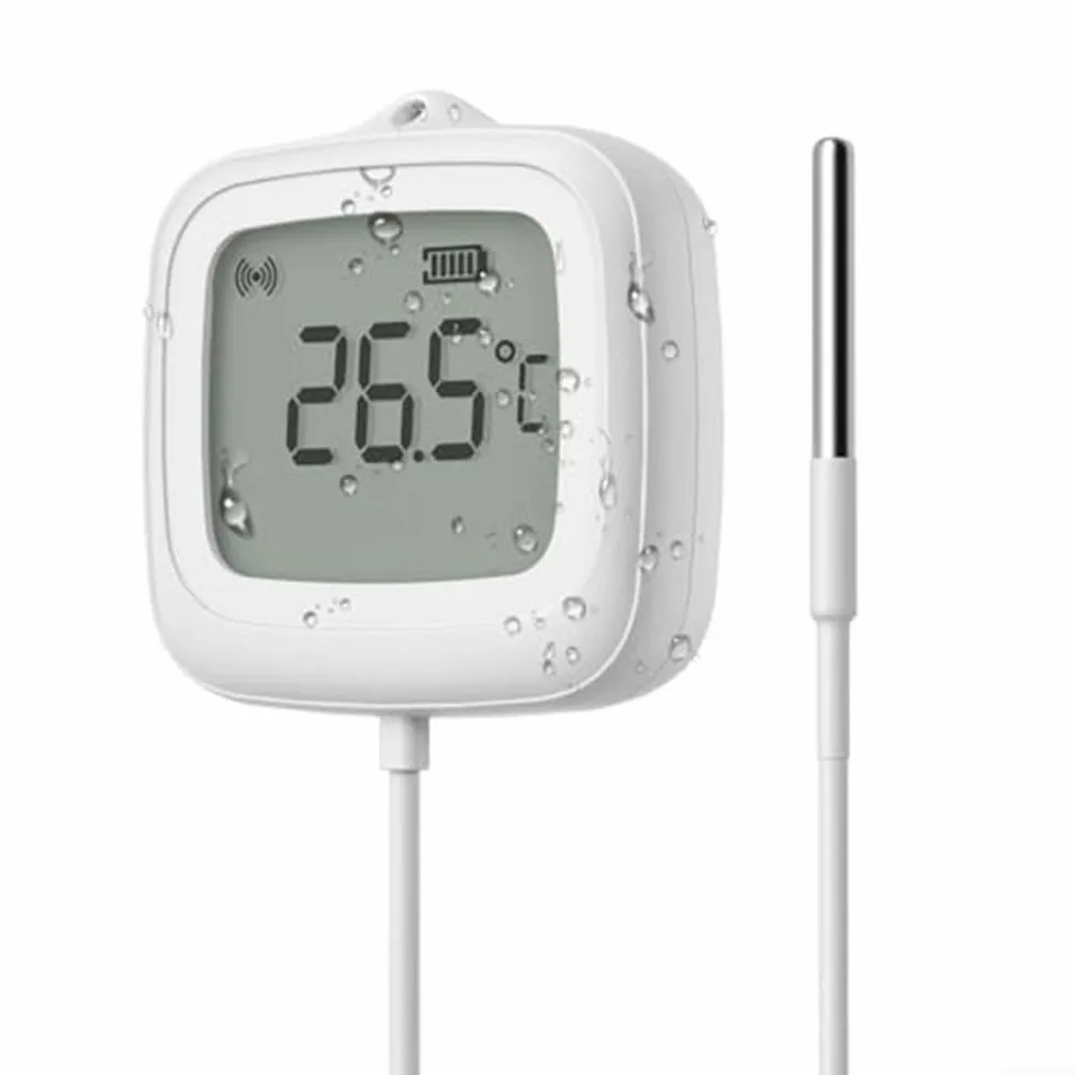 SNZB-02LD - Sensor de temperatura Zigbee 3.0 con sonda de 1,5 metros y pantalla LCD para piscina, cocina, baño y uso industrial