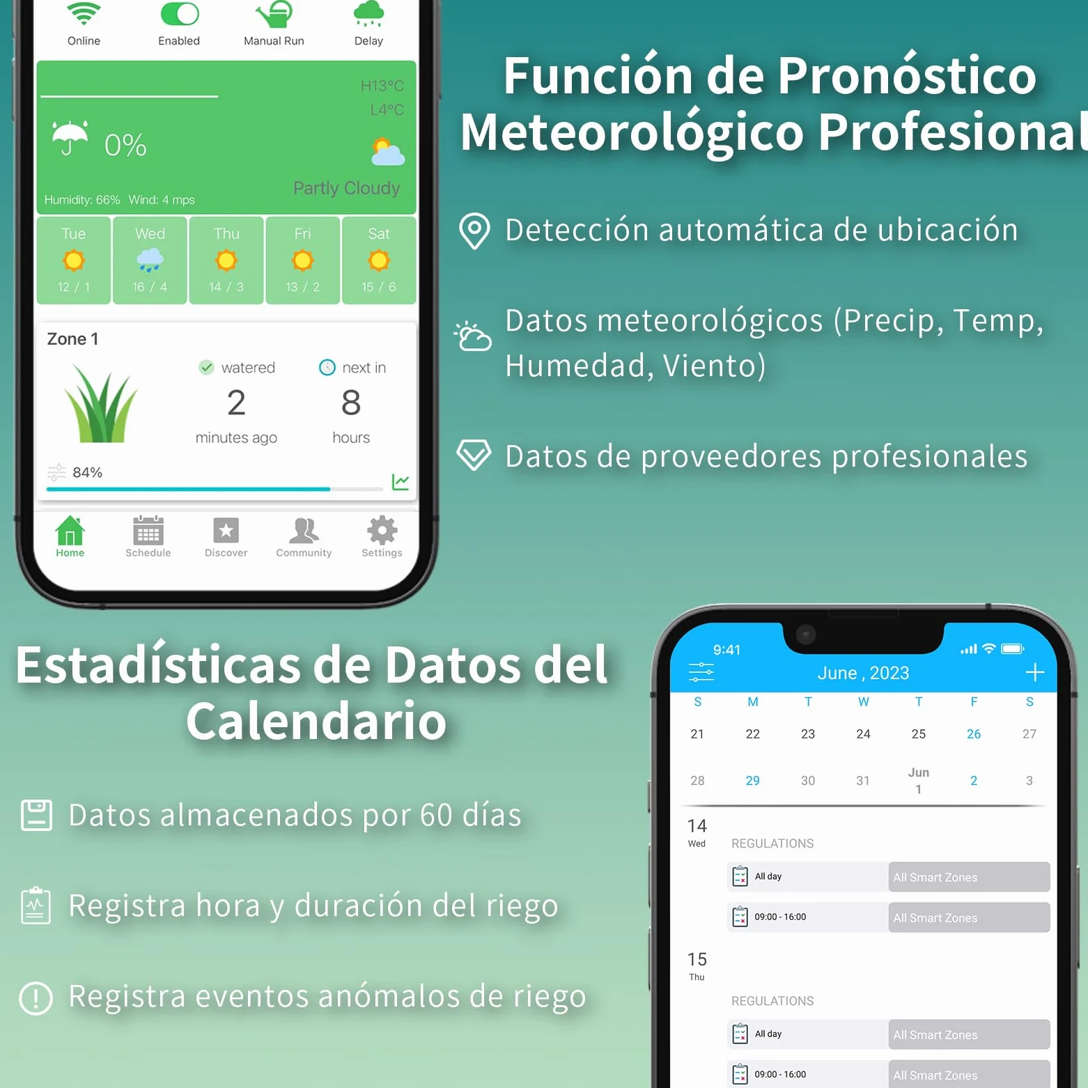Netro Spark 16Zone Botones Touch Programador Riego WiFi Para Césped Con App | Serv Meteorol, Datos de Plantas,‌ Programa de Riego, Salto Lluvia, Riego Automático con Sensor Netro, Historial‌,Uso Interior
