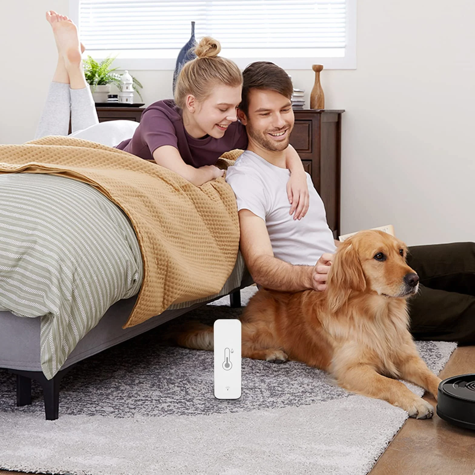 Towwoo Temperatura Humedad Wifi Sensor Inalámbrico, Termómetro Higrómetro Inteligente con Alarma Tuya Alexa