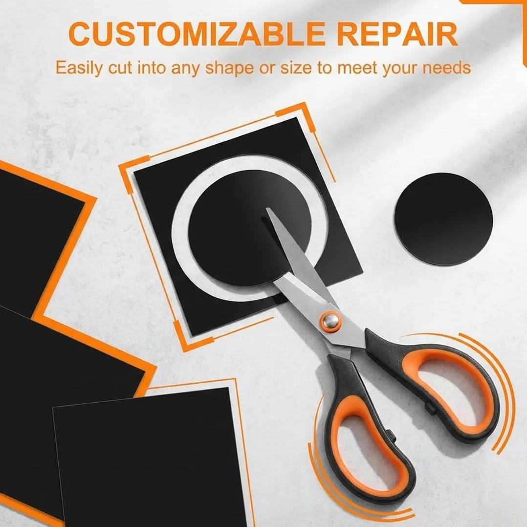 Kit de reparación de parches inflables TPU para piscinas, colchones y botes (negro)