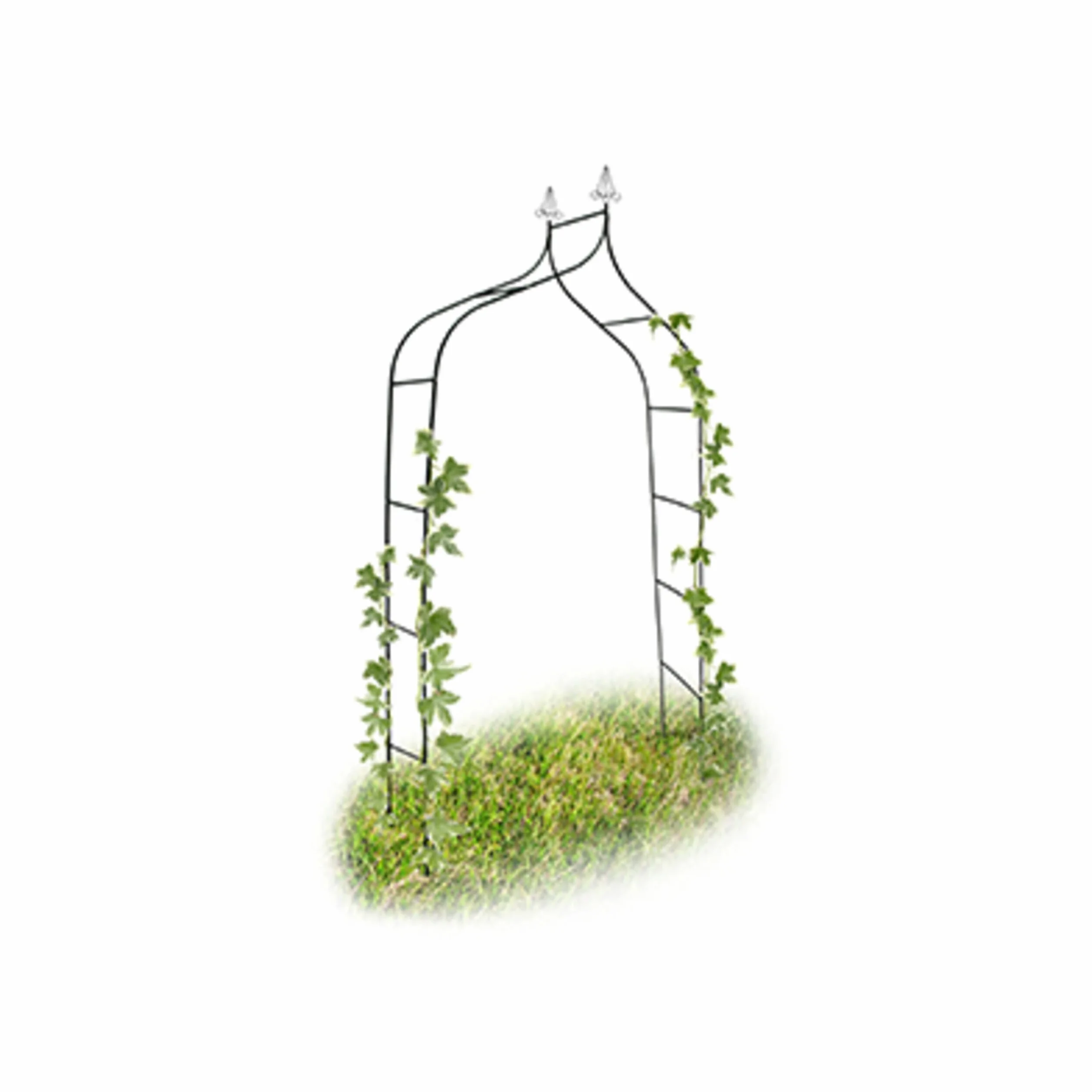 Relaxdays - Romántico arco para rosas y plantas trepadoras Metal 2,4 metros Color verde, 38x170x240 cm