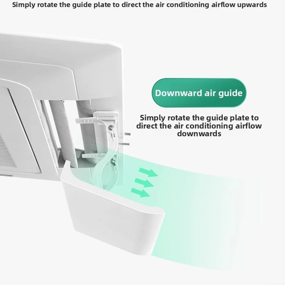 Deflector de aire acondicionado de casete 180° para techo, blanco, 58 x 15 cm