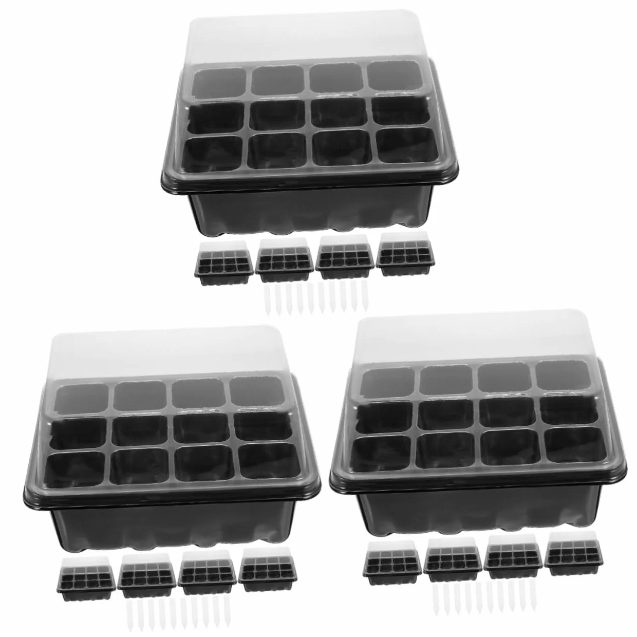 SUPVOX 3juegos Bandejas De Plántulas De Kit De Germinación para Invernadero Interior Etiquetas y Material para De y Jardinería Urbana