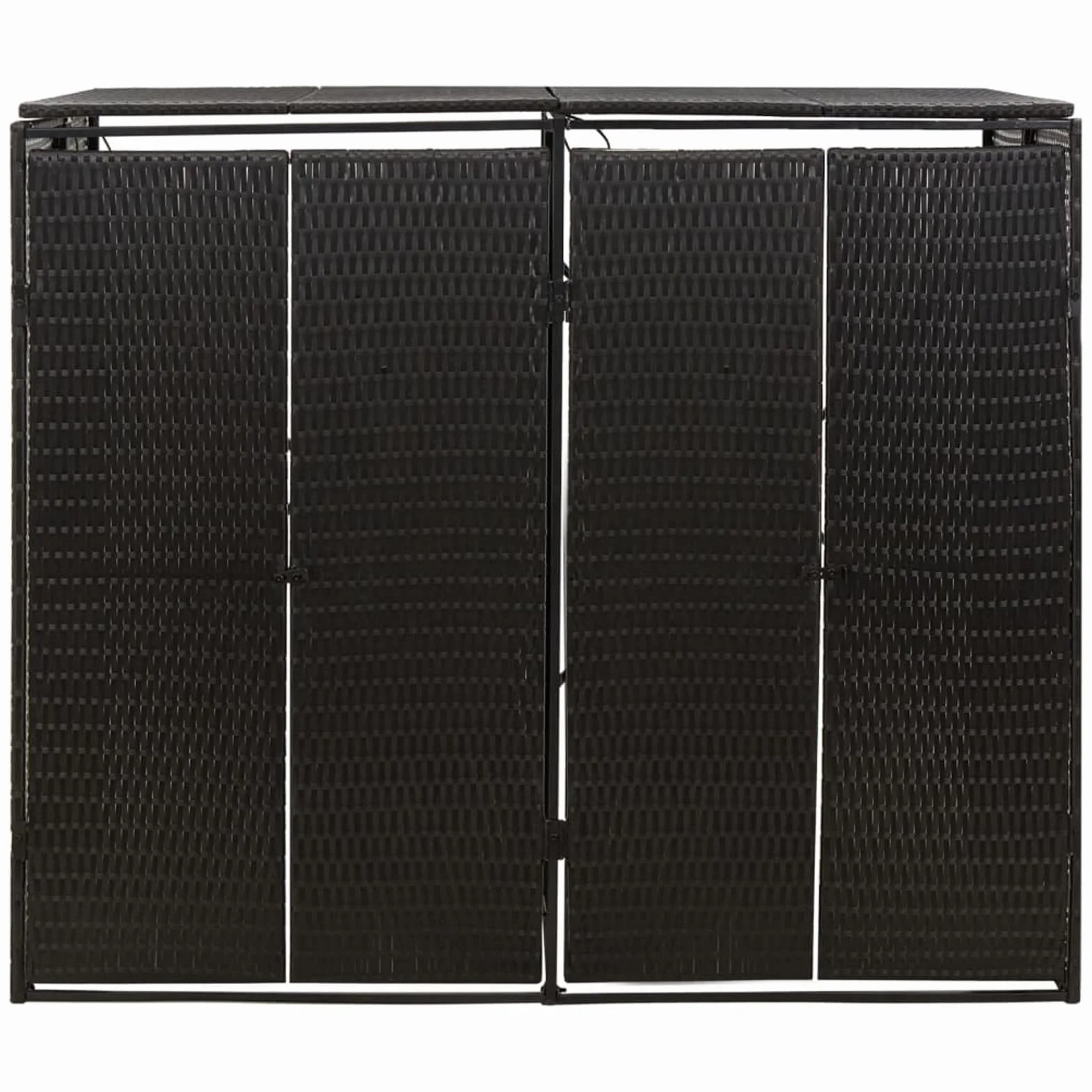 Gecheer Cobertizo Basura Exterior 140x80x117cm Negro PE para 2 Contenedores