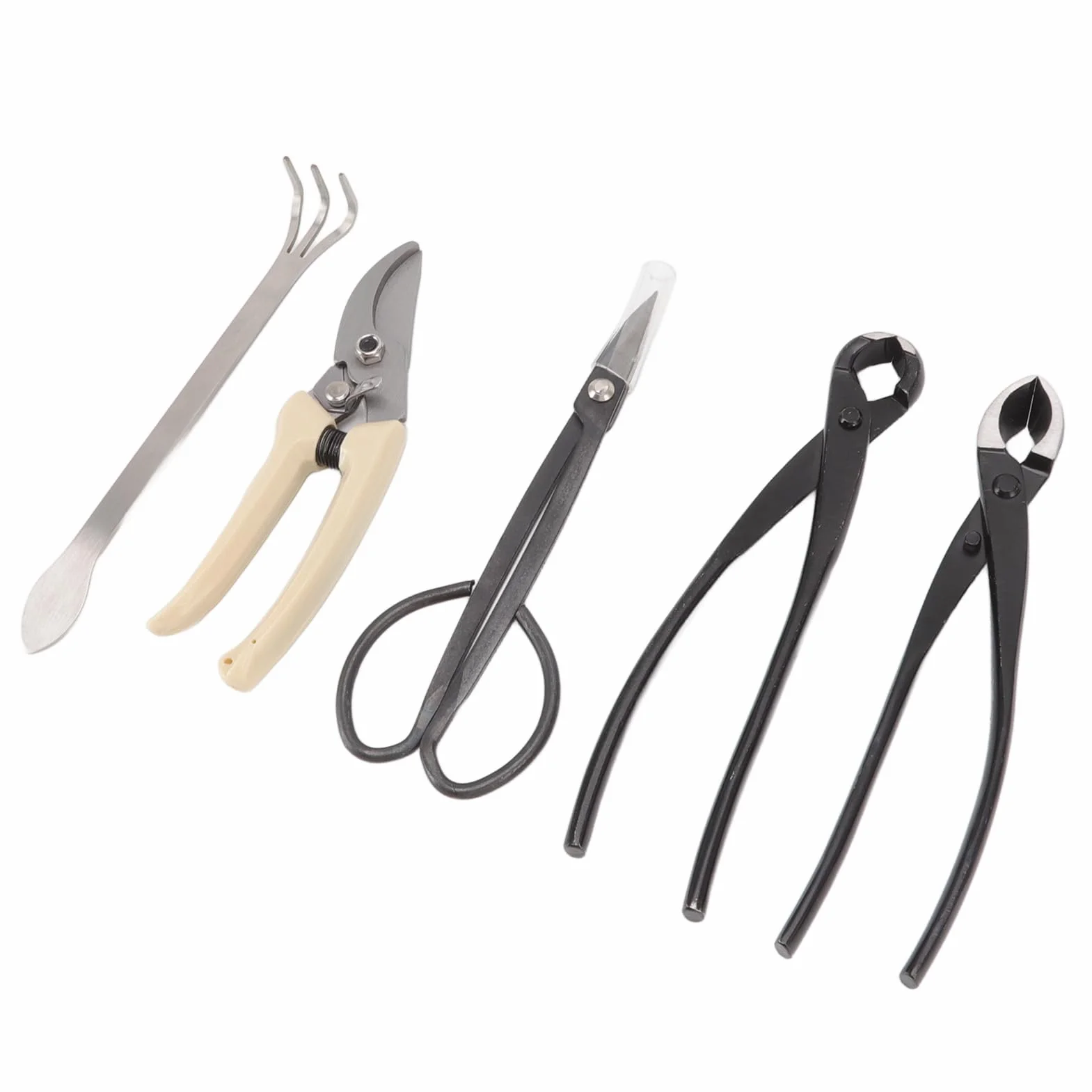 Juego de Herramientas para Bonsái de 5 Piezas, Kit de Herramientas para Principiantes de árboles de Jardinería, Kit de Cuidado para Principiantes de Bonsái que Incluye Tijeras para Bonsái, Tijeras de