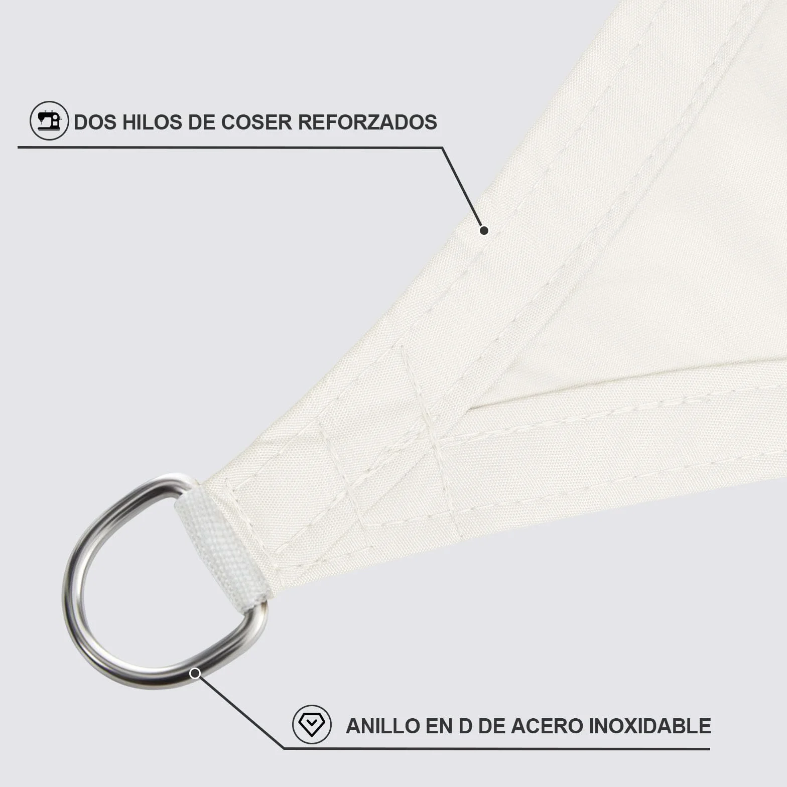 Sunnylaxx Toldo Vela de Sombra Impermeable 3x4m Rectangular Crema Protección Rayos UV Exterior