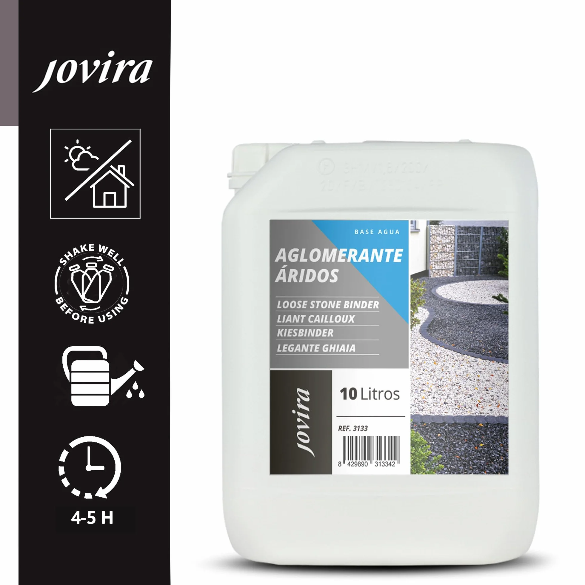 JOVIRA PINTURAS Aglomerante de Áridos 10 Litros C-1 estabilizador para Piedras y Rocas de Jardin