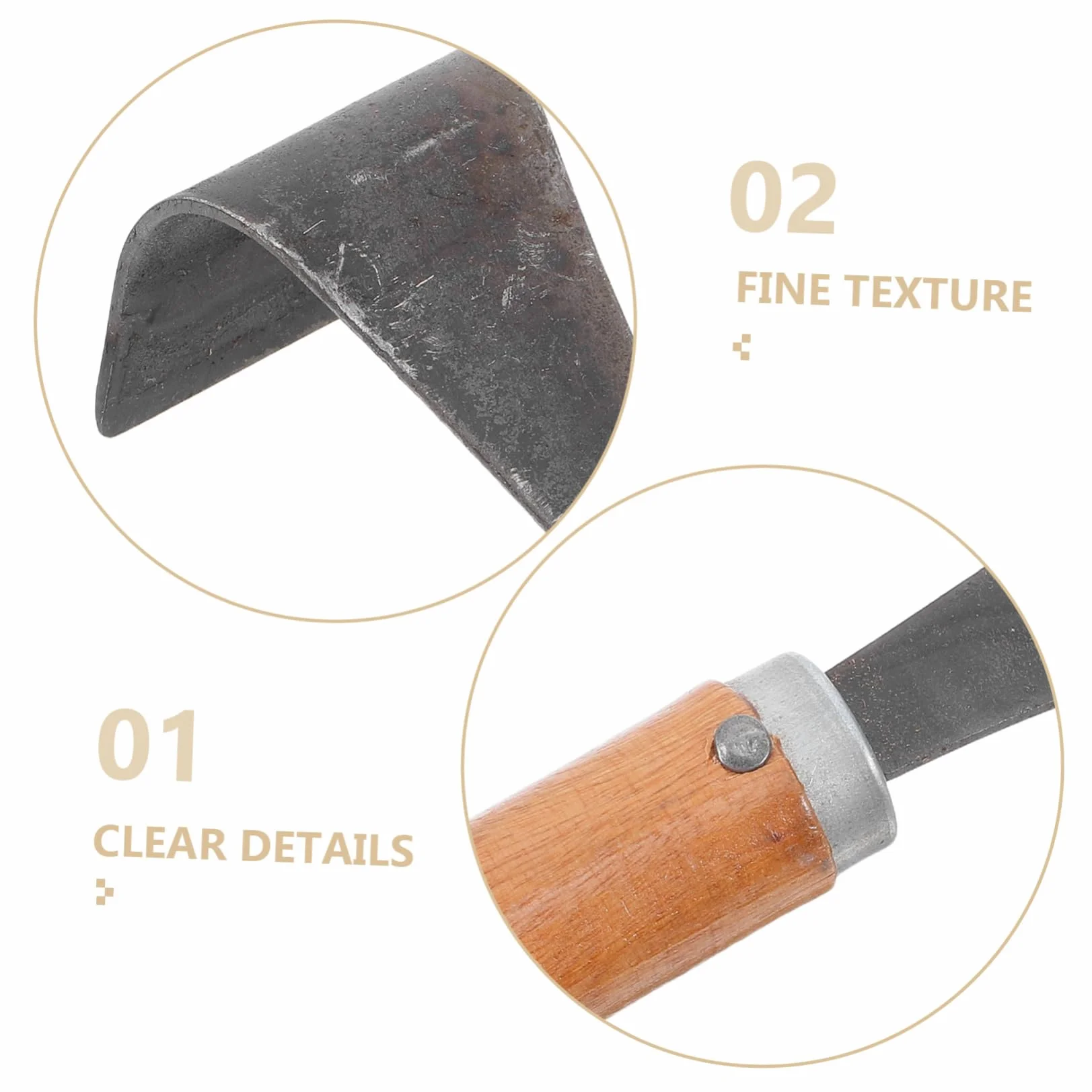 Kisangel Raspador de Corteza de Árbol de Acero Mango Ergonómico de Madera, Herramienta Práctica para Cortar Corteza y Uso en Deshierbe y Plantación de Verduras