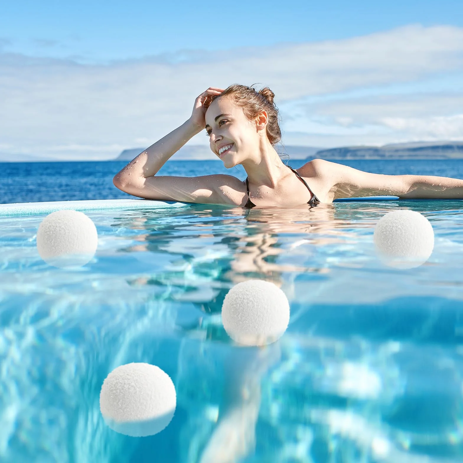Bolas Eliminadoras de Escoria, Esponja Absorbente de Aceite Reutilizables para Spas y Bañera de Hidromasaje