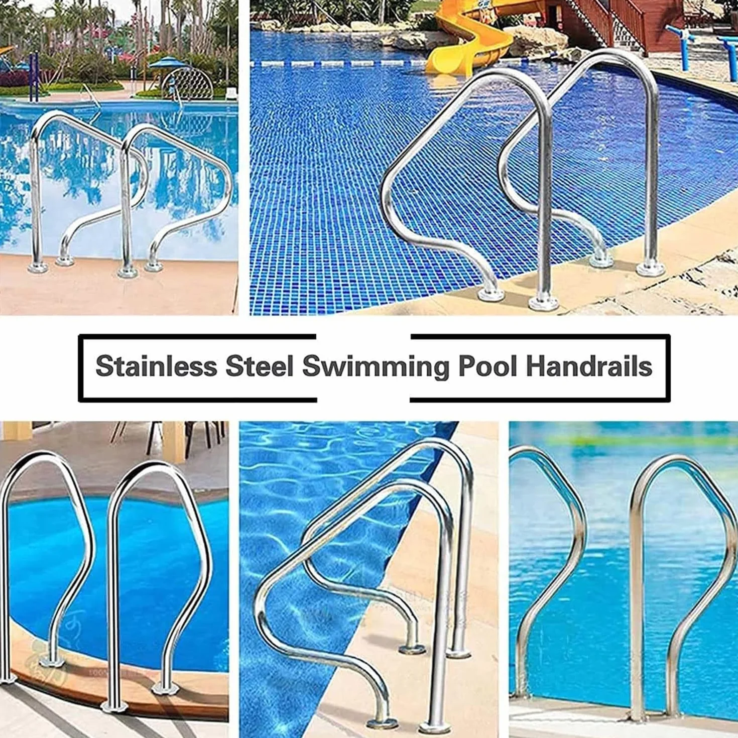 Barandilla De Piscina De Acero Inoxidable 304, Pasamanos De Seguro Y Antideslizante, 250kg