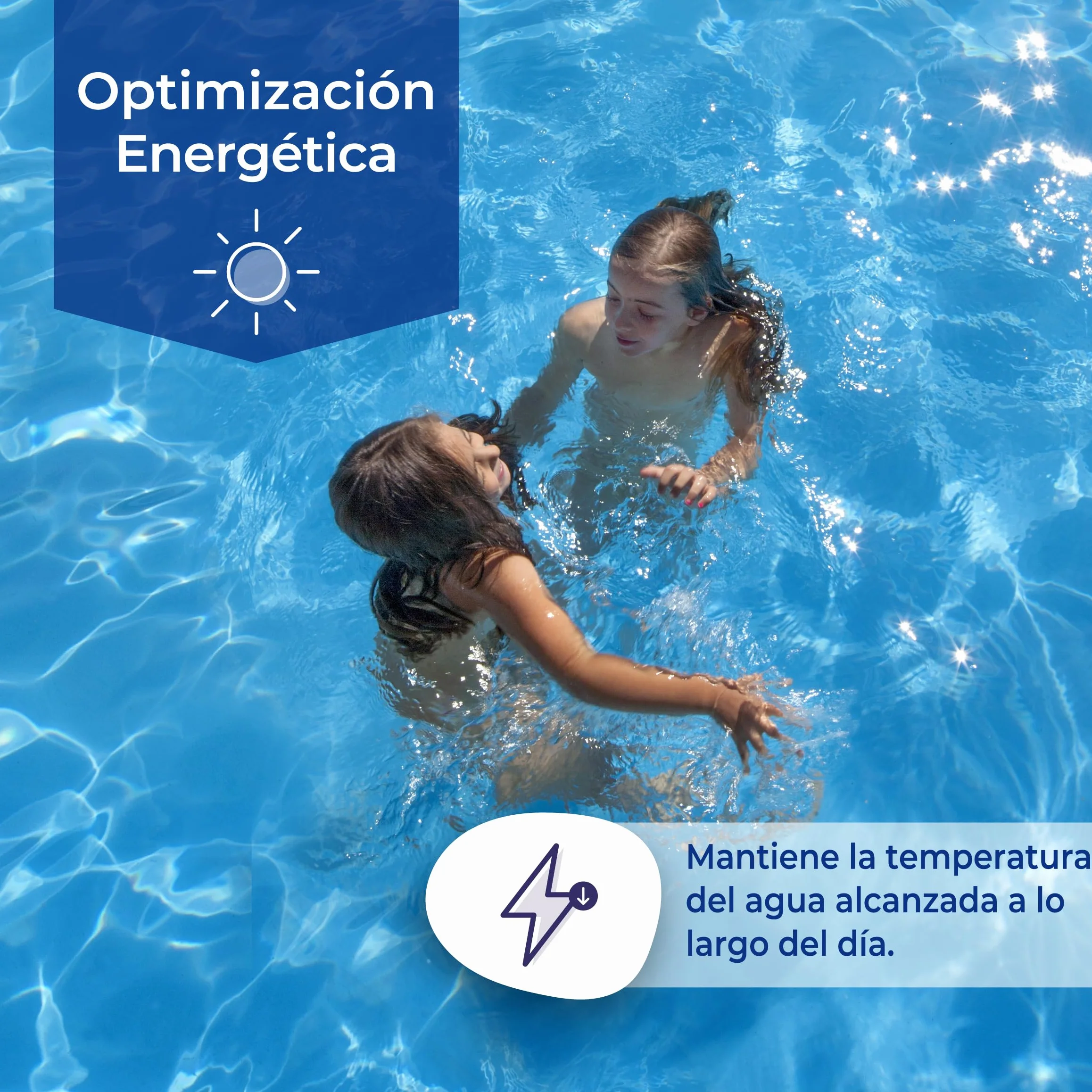 Cobertor de Verano para Piscina Ovalada 730 x 375 cm Azul