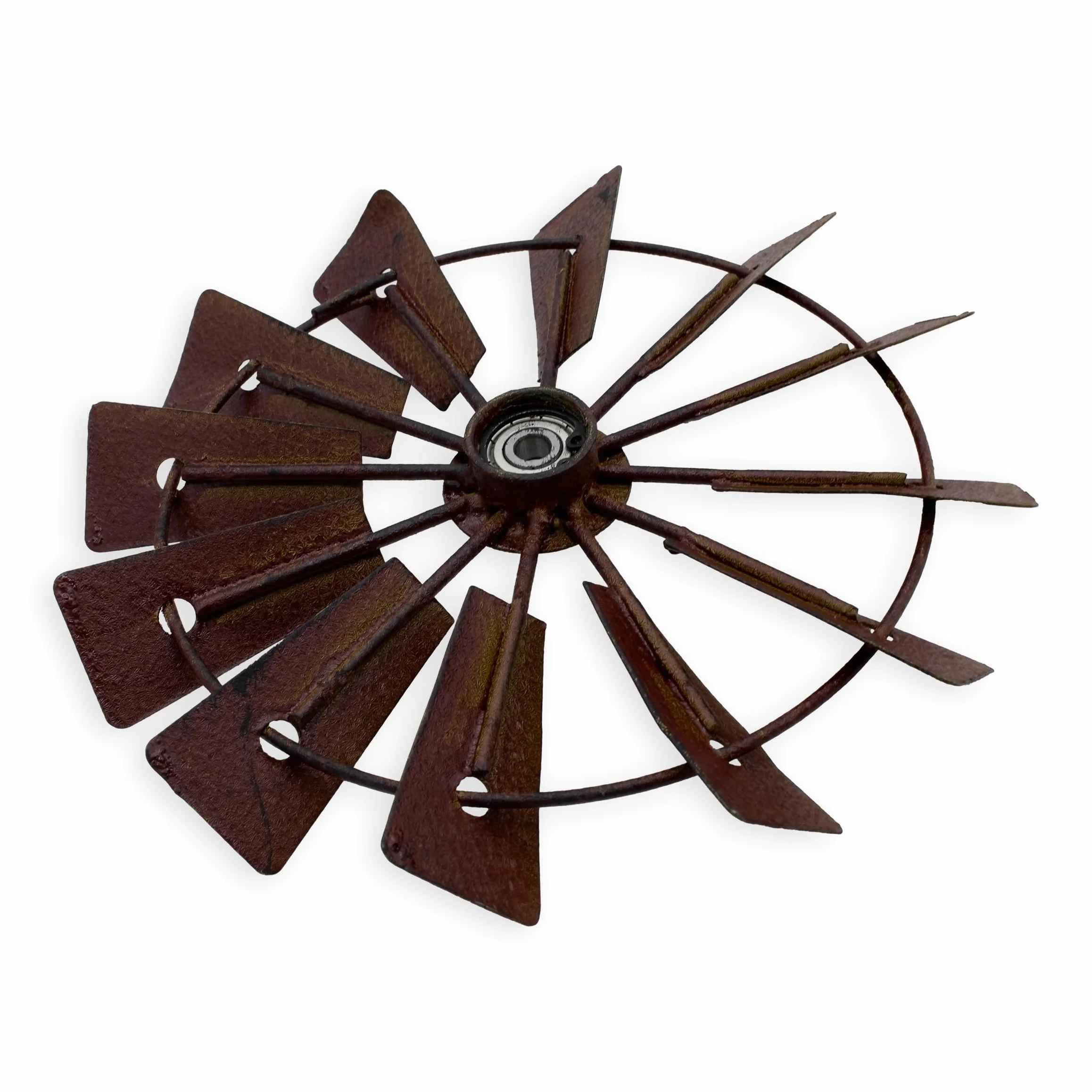 Molino de viento de metal oxidado con veleta 120x17 cm decoración jardín resistente intemperie