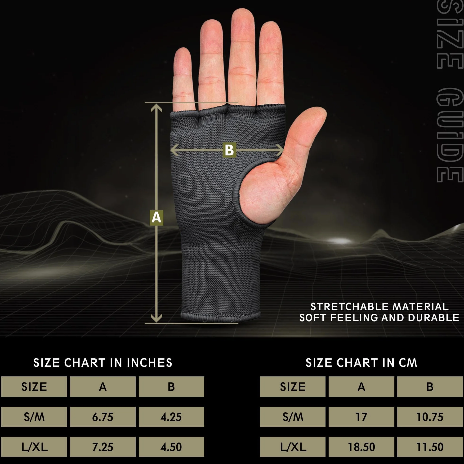 Mytra Fusion Boxeo Vendas Guantes Acolchado de Gel Protector Nudillos sin Tirantes Largos Elástico