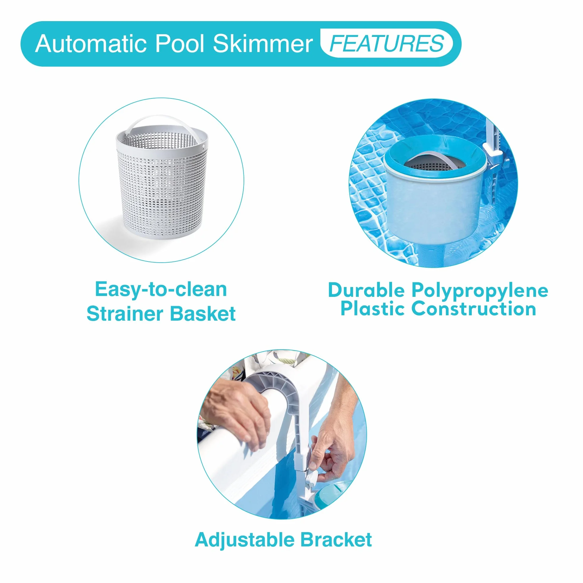 Intex Skimmer Deluxe para Piscinas Desmontables, Recoge Hojas, 3785 l/h, Compatible Easy Set y Metálicas