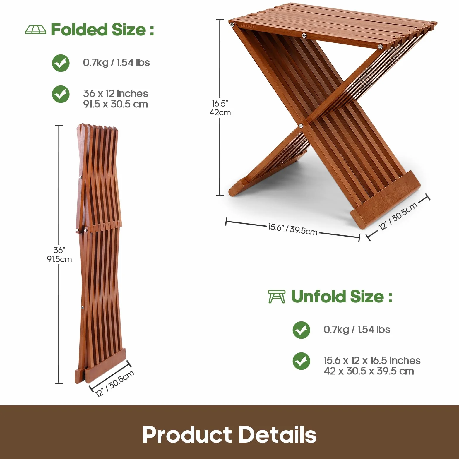WILLOWYBE Silla de madera de sauna