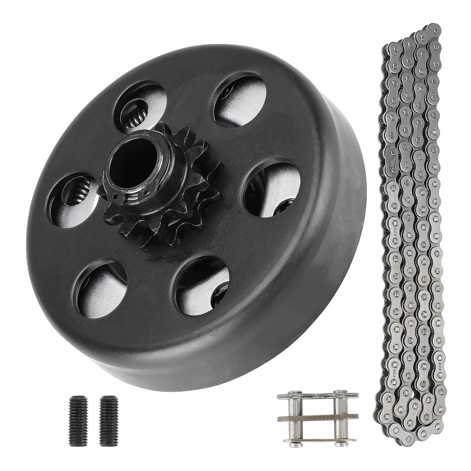 Embrague centrífugo de 1 pulgada de diámetro de 14 dientes para Go Kart Mini Bike Clutch con cadena #40/41/420, se adapta a motores con eje recto 8-13 HP