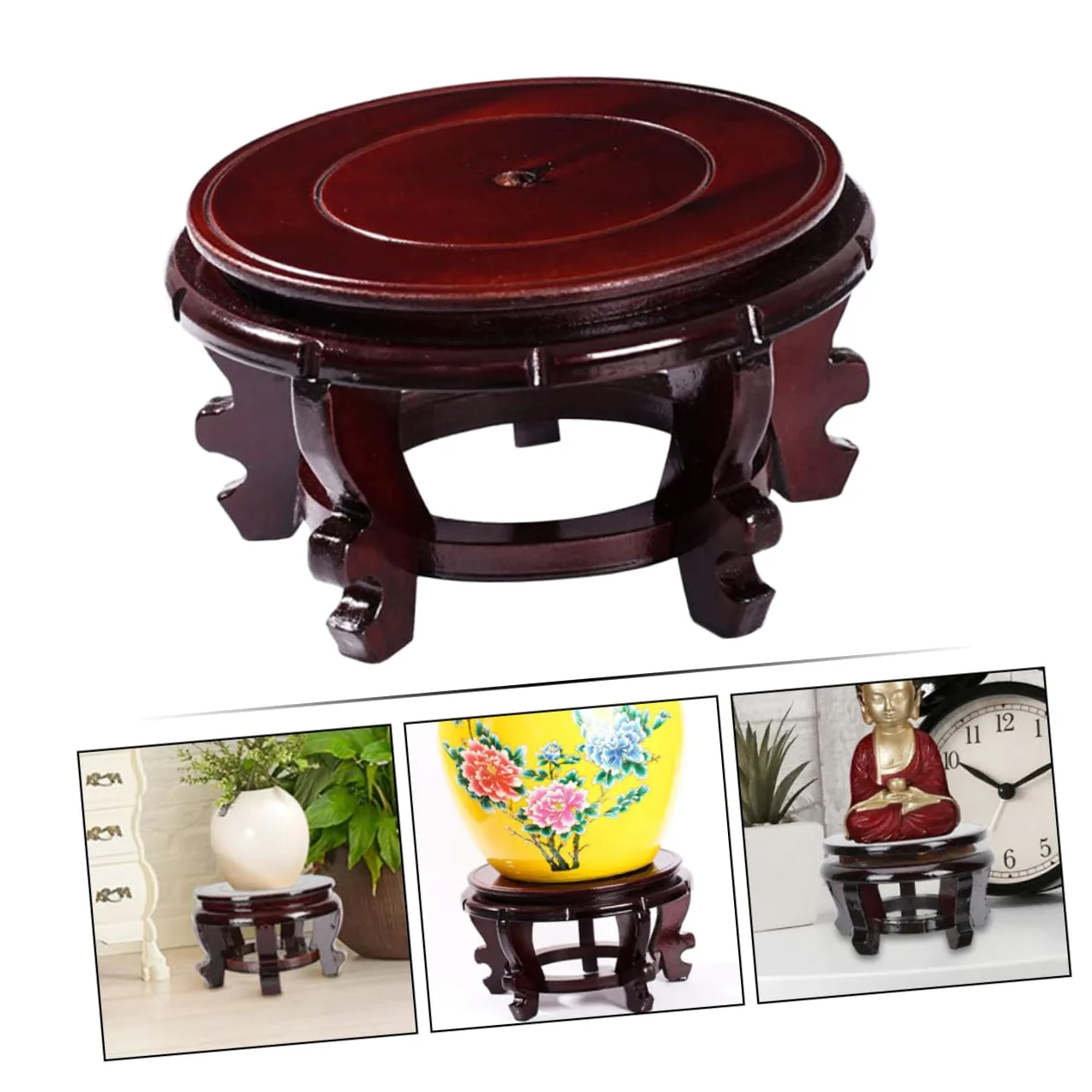 MAGICLULU Soporte para Macetas de Madera Maciza Soporte Resistente y Elevador de Macetas Base Estable en o Entradas Adecuado para Plantas Pequeñas y Peceras