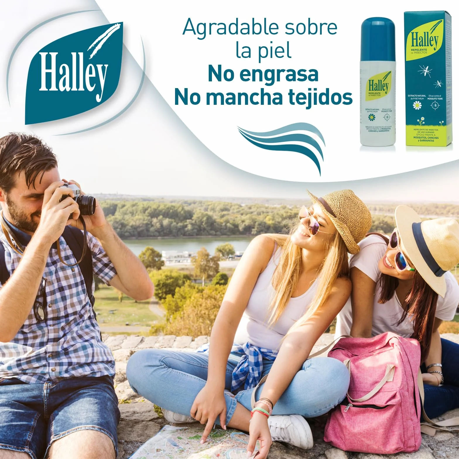 HALLEY Repelente de Insectos 150ml Protección Mosquitos Garrapatas 96% Natural 3 Años+