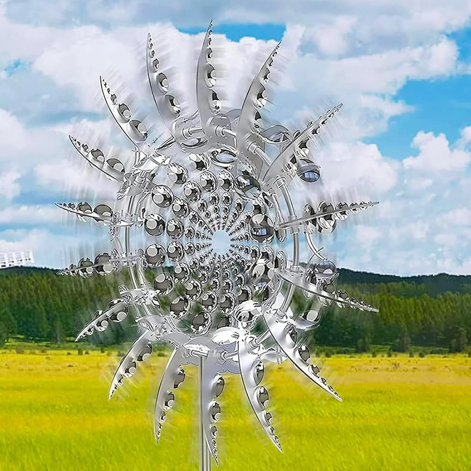 Metal 3D Spinner Molino de Viento para Patio y Jardín