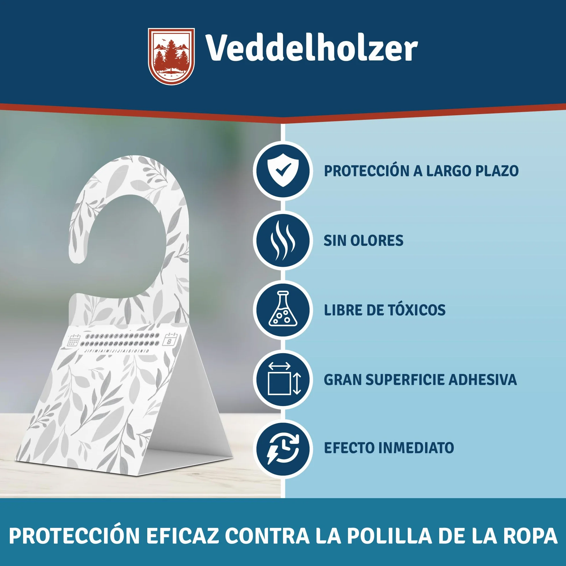 Trampa para polillas Veddelholzer 8X Triangular con Gancho Adhesivo Inodoro no tóxico