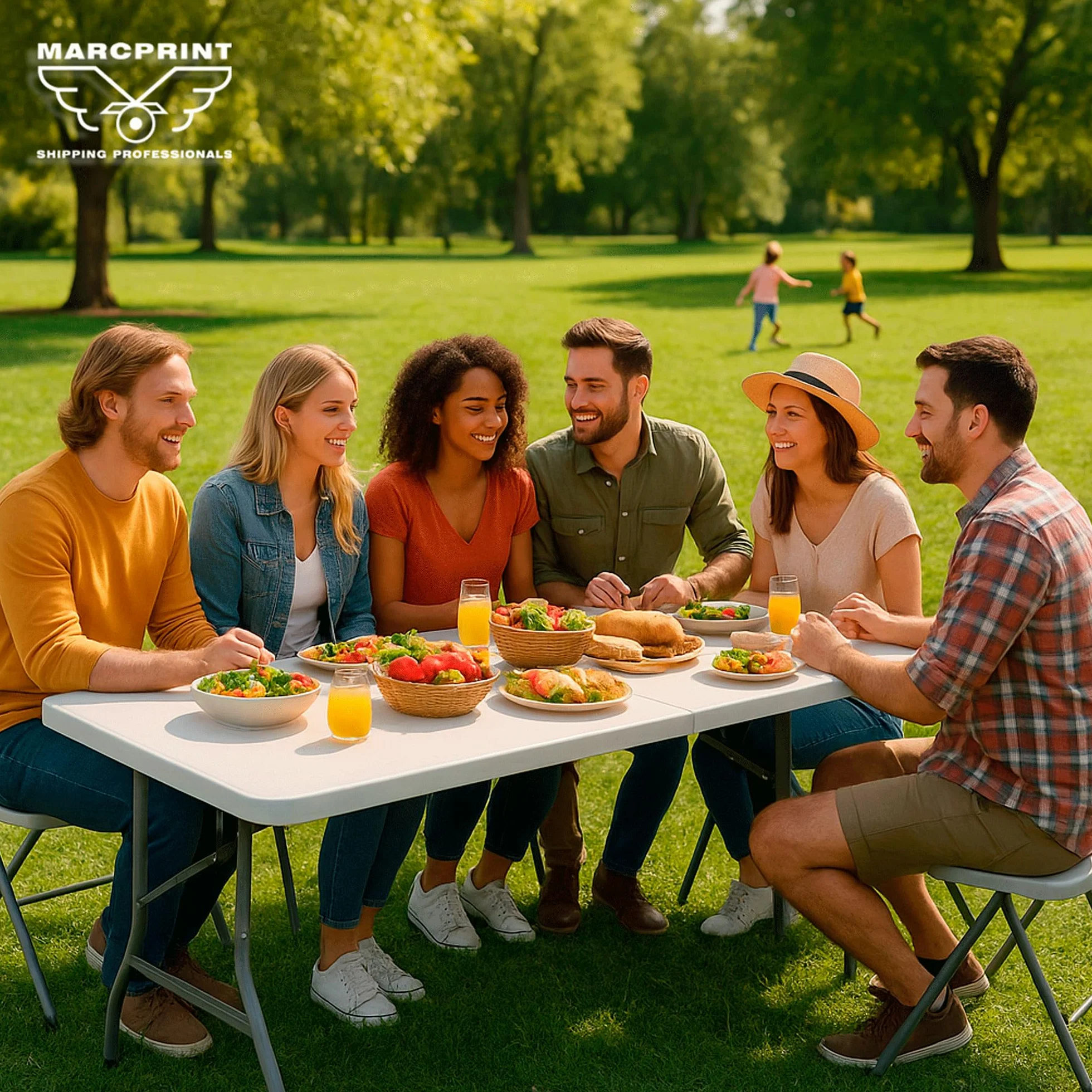 Mesa Plegable 180 x 70 cm Acero HDPE Blanco 150 kg para Camping Eventos Comedor