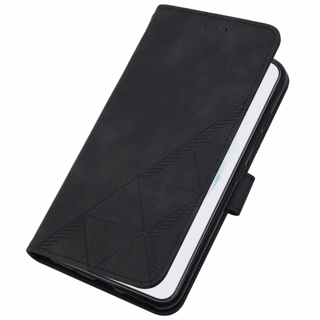 Funda Samsung Galaxy S23 FE, TPU suave, cuero, a prueba de golpes, atril, cierre magnético, negro