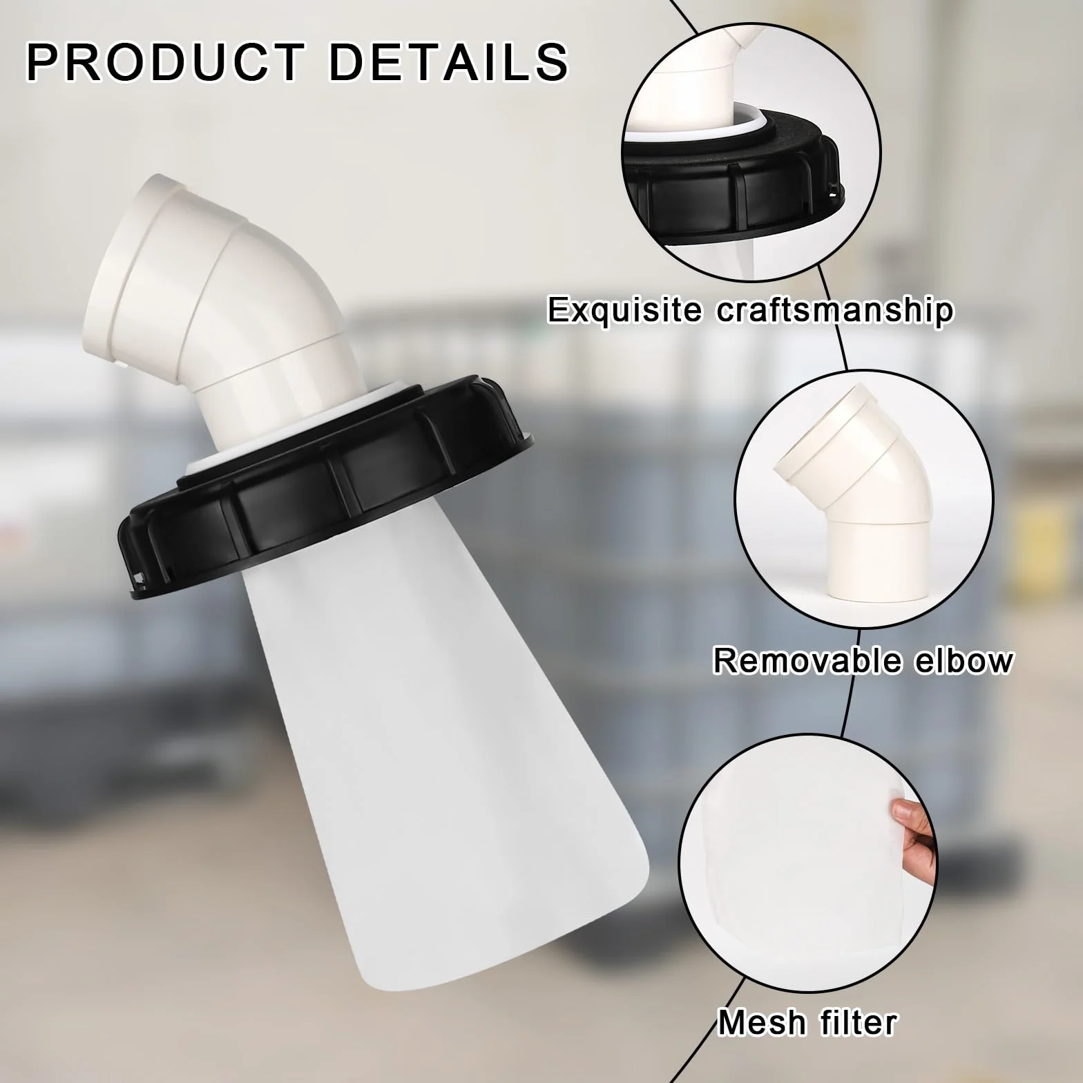 Filtro de Tapa IBC DN 150, Filtro de Agua de Lluvia de Nailon Lavable, Accesorios para Depósito IBC