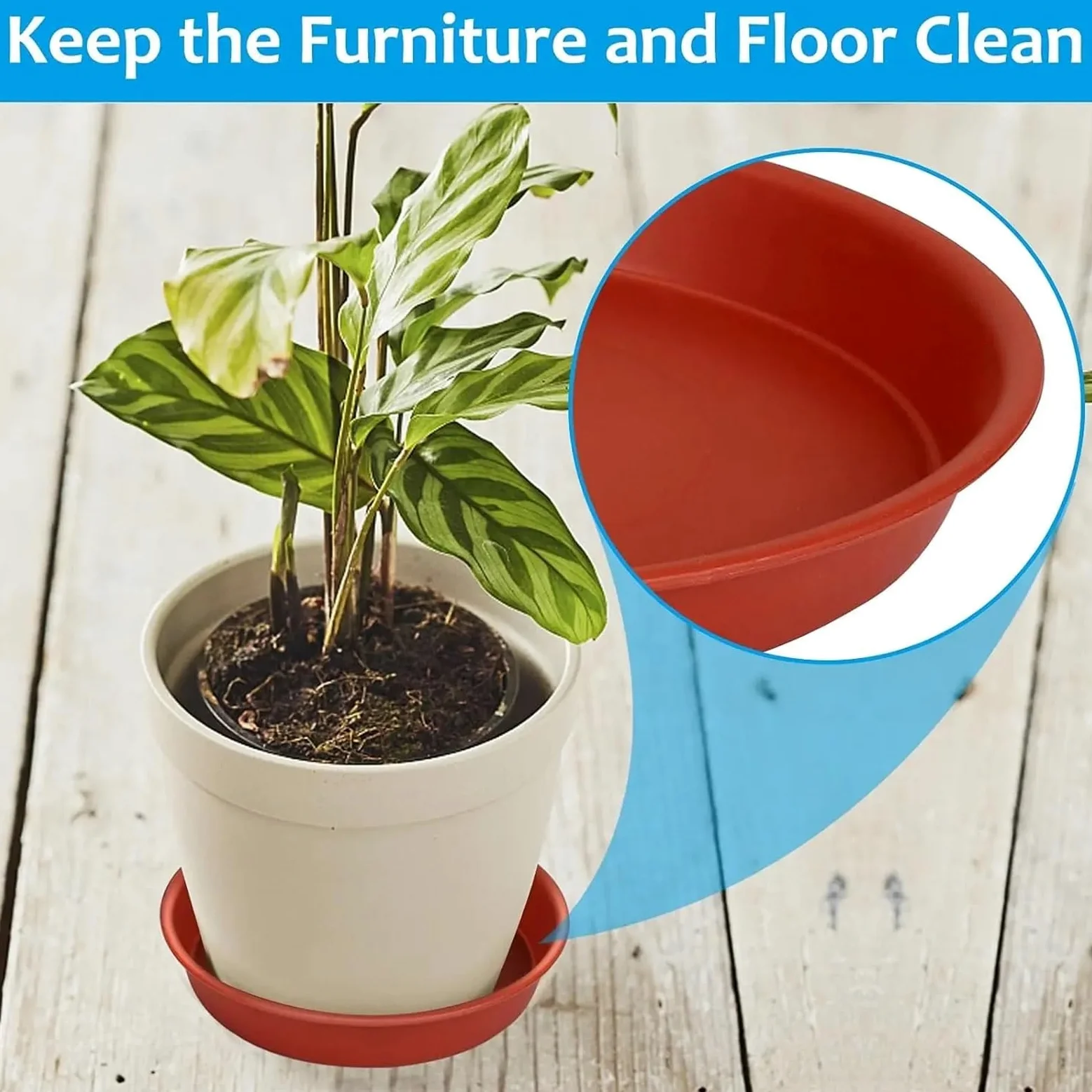 Juego de 5 platillos for plantas, redondos, con goteo, bandejas de PP más gruesas for plantas, macetas for interiores y exteriores, suministros for el jardín del hogar Bandeja Para Macetas(5Pcs Brown