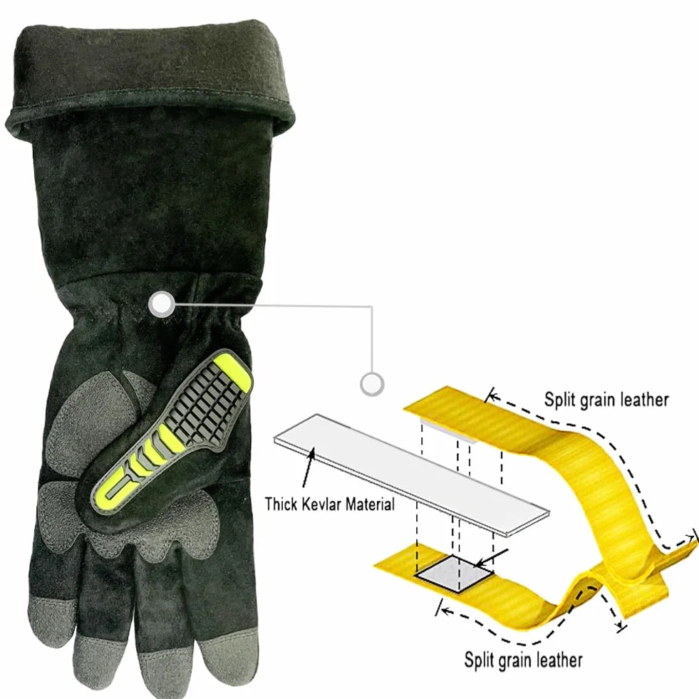 Guantes a prueba de mordedura de serpiente Kevlar Reforzado Herramienta de manejo de animales