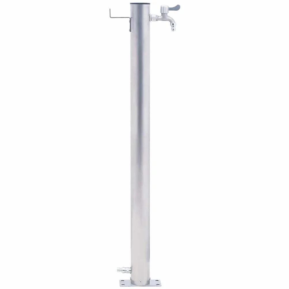 Generisch Columna de agua para jardín, diseño cuadrado, estación de agua resistente a la intemperie para jardín, terraza y patio (100 cm, redonda)