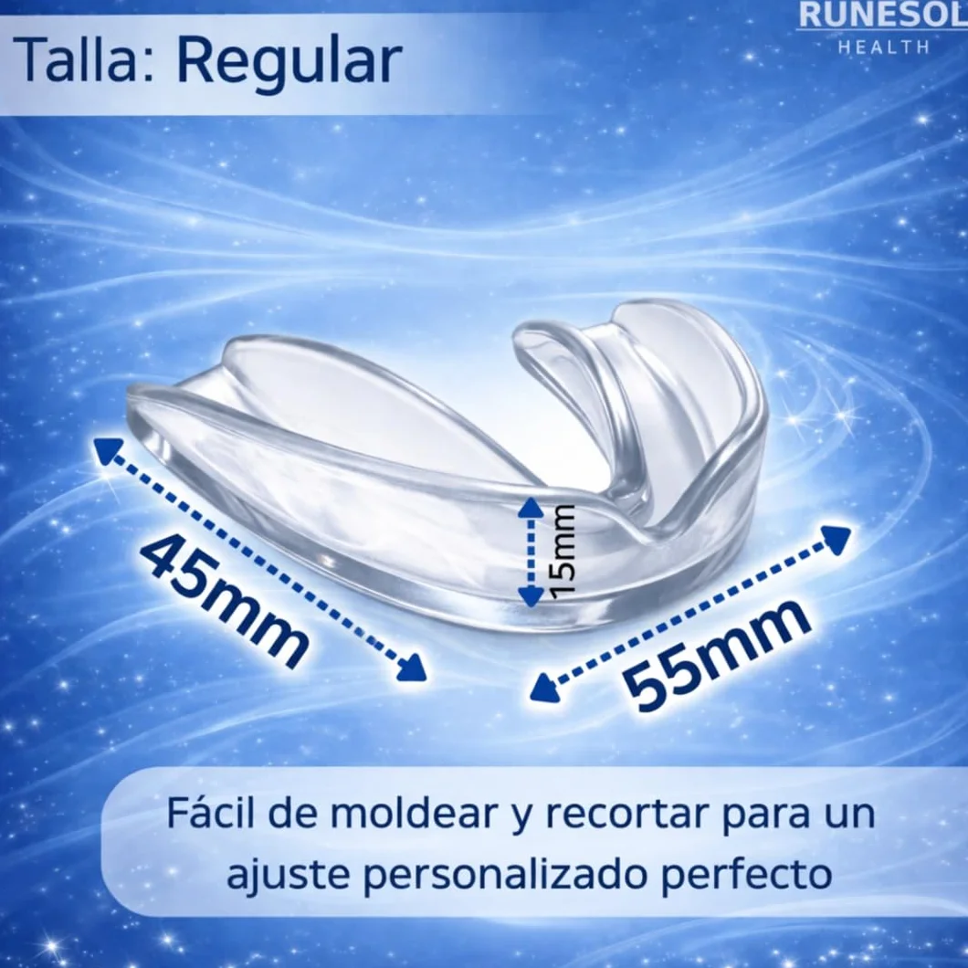 Runesol ferula descarga bruxismo, 4 x Normal, protector bucal para dormir