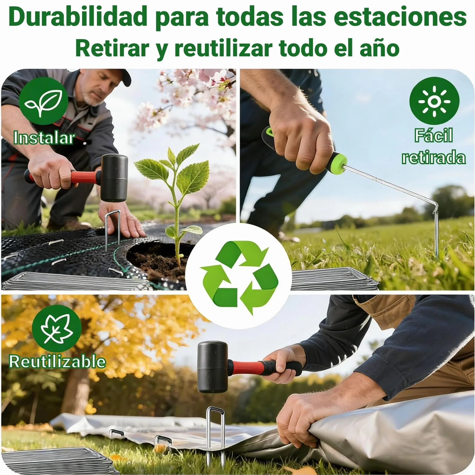 Amagabeli Juego de 200 estacas galvanizadas para jardín, Grapas de 6 Pulgadas Calibre 11