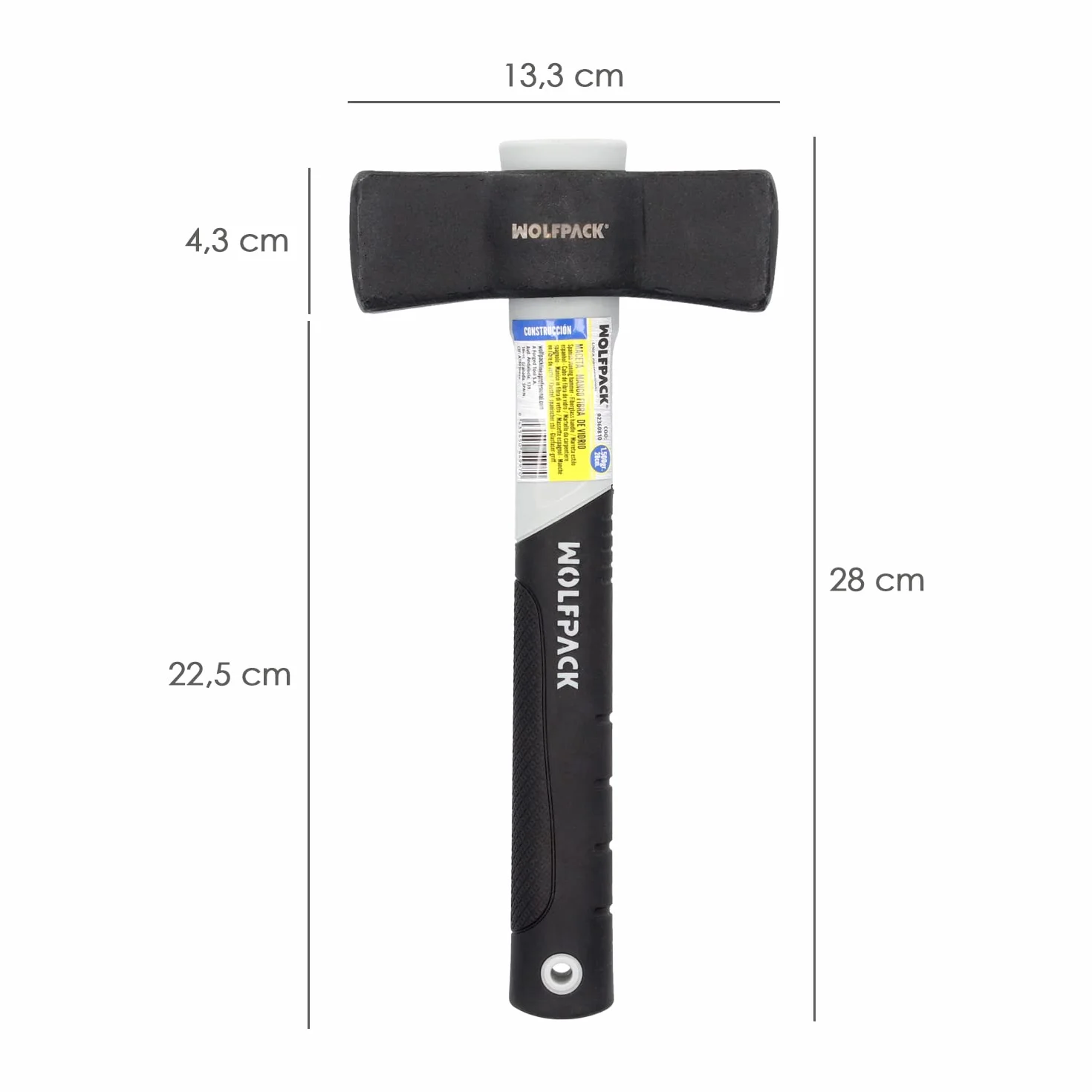 Maceta Mango Fibra Vidrio 1500 Gramos 28 cm Empuñadura Antideslizante
