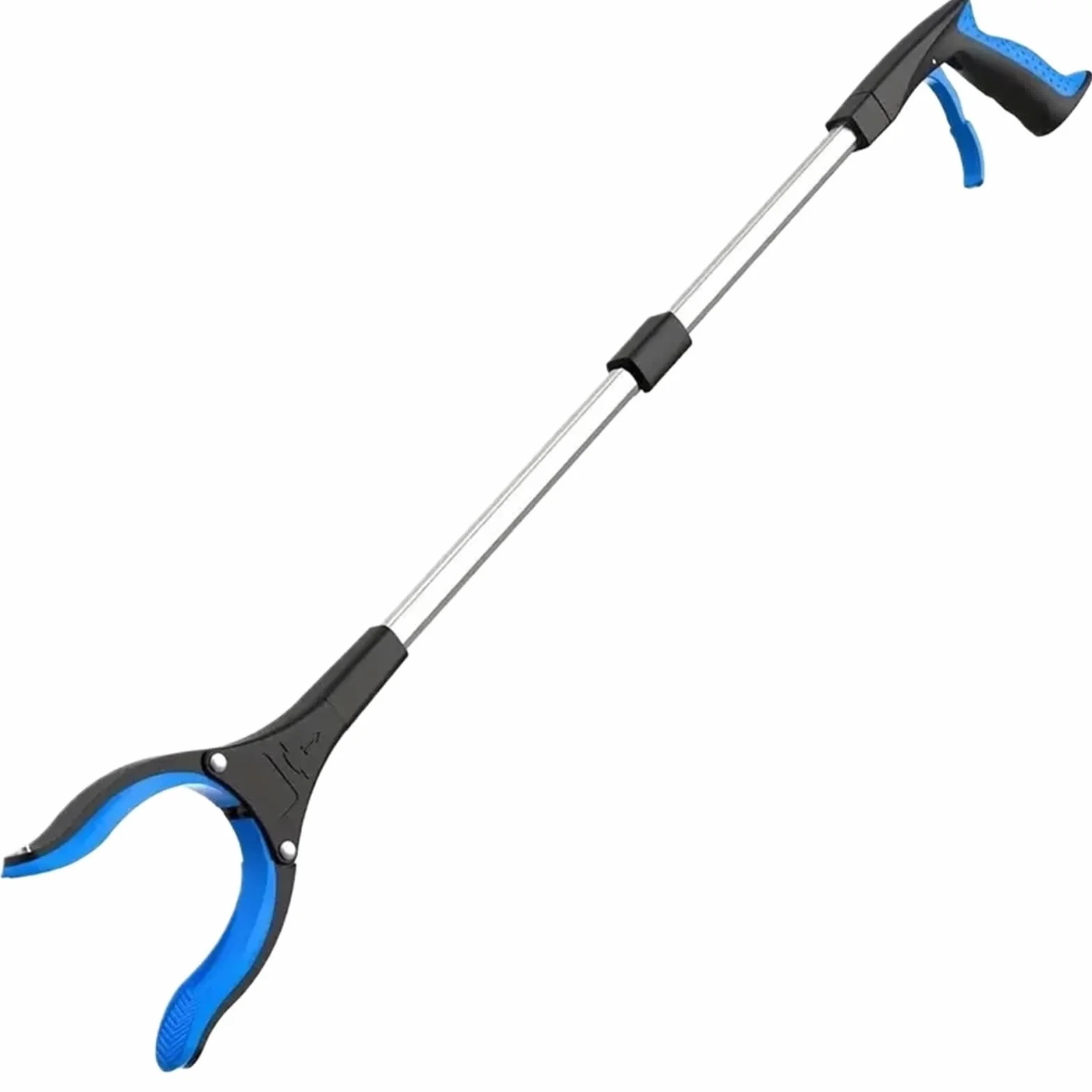 Recogedor de Basura 2 Piezas con Abrazadera giratoria 360 ​​Grados, recogedor Ligero y Resistente for Personas Mayores, Herramienta Recogida 32 Pulgadas para Jardín(Blue)