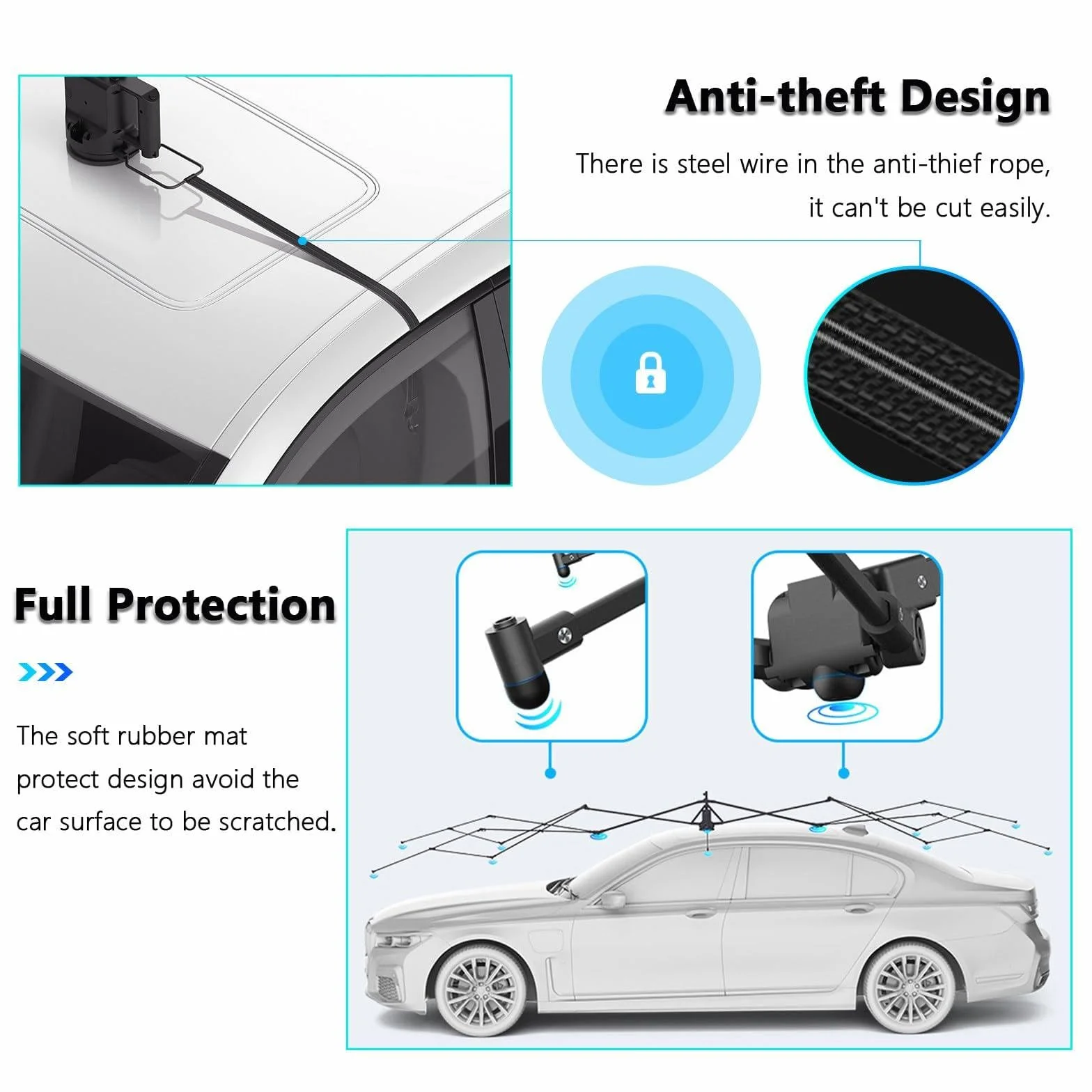Cochera automática 5.2m carpa universal para coche cubierta retráctil portátil
