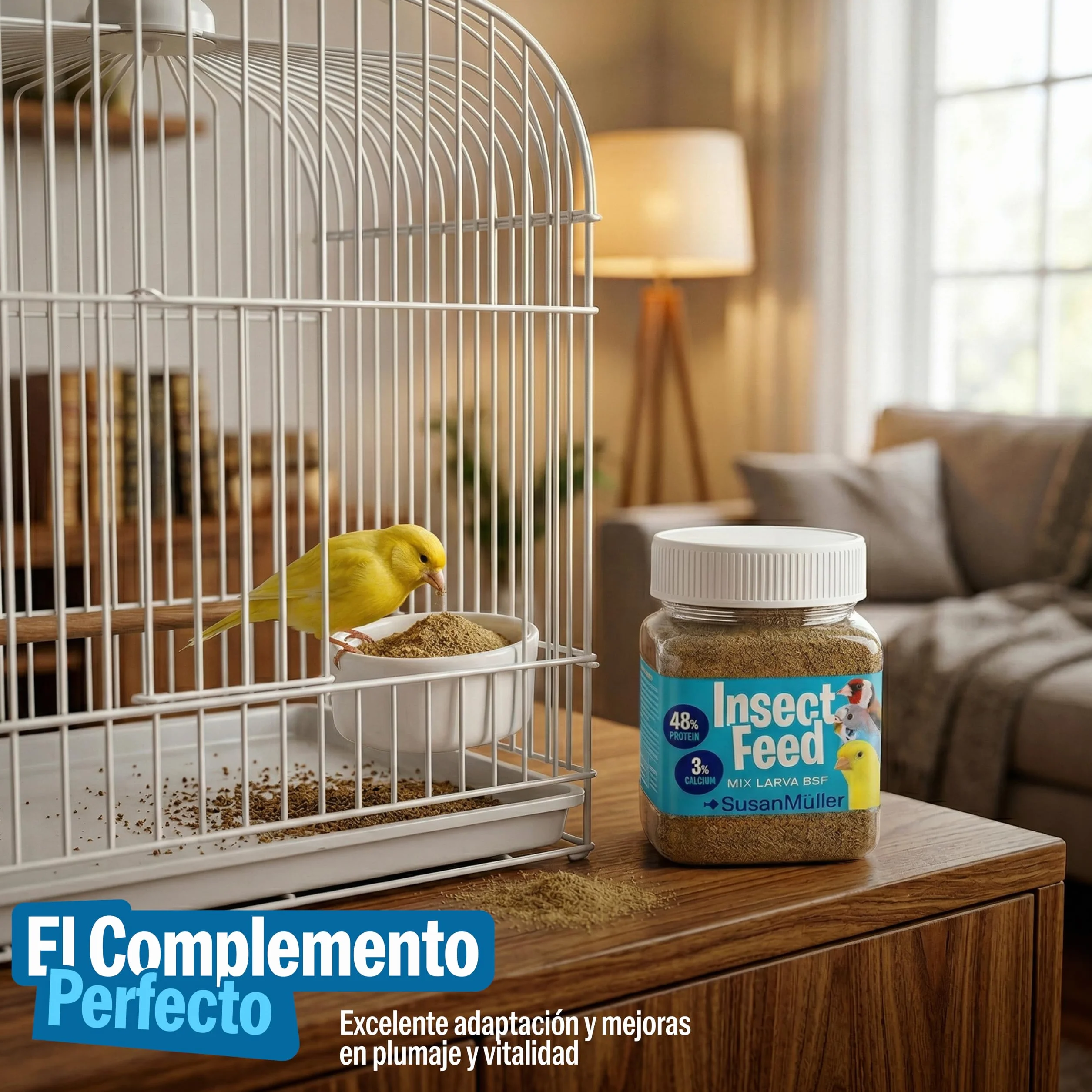 Harina de Larvas de Mosca Soldado Negra para Pájaros – Snack Natural Rico en Proteína y Calcio