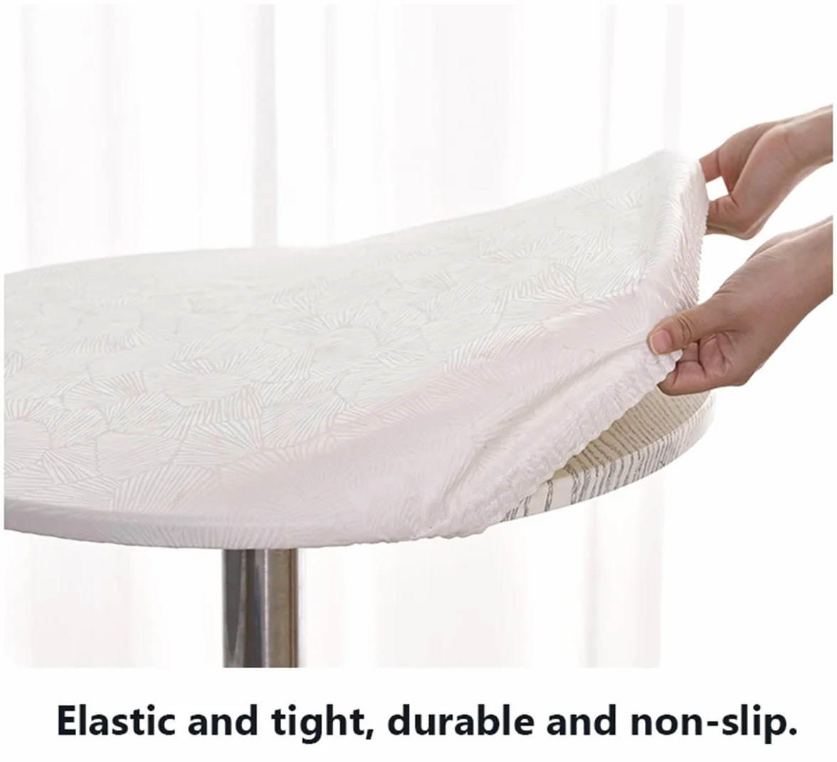 Mesa Redonda Impermeable Antideslizante 90cm Blanco